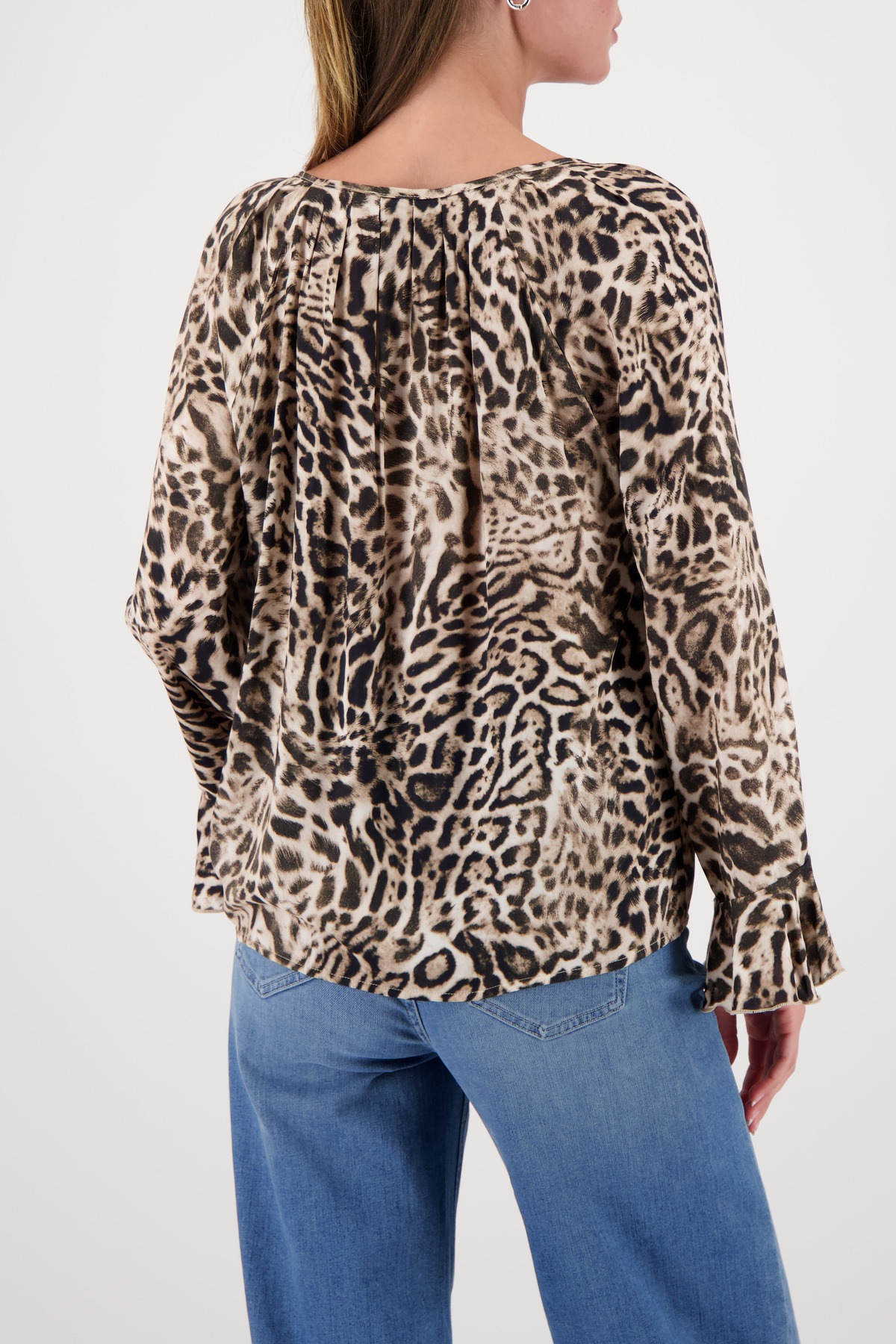 Monari Langarmbluse »Bluse Leodruck allover« Regular fit mit Leo-Print
