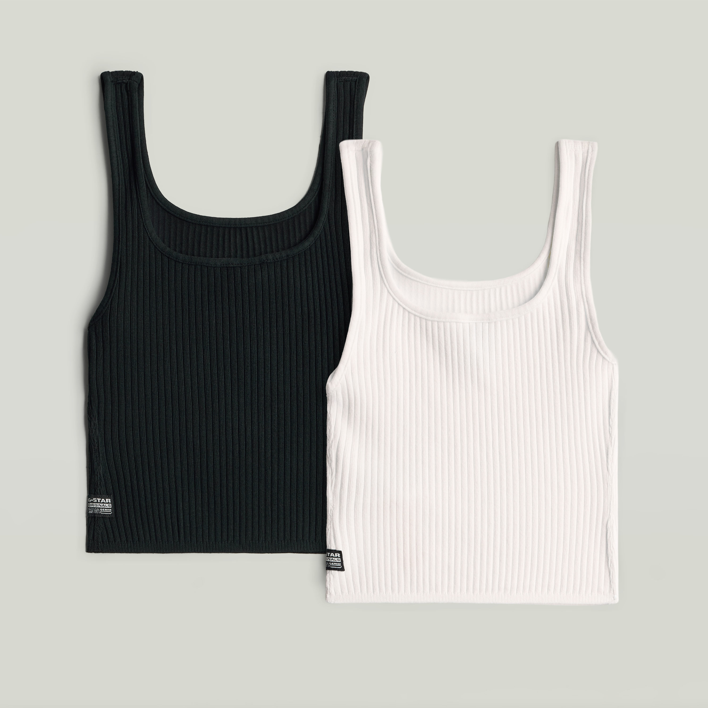 G-STAR Crop-Top "KIDS, NORDIC TOP SL 2-PACK G" Packung, 2 in gerippter Struktur, Slim Fit