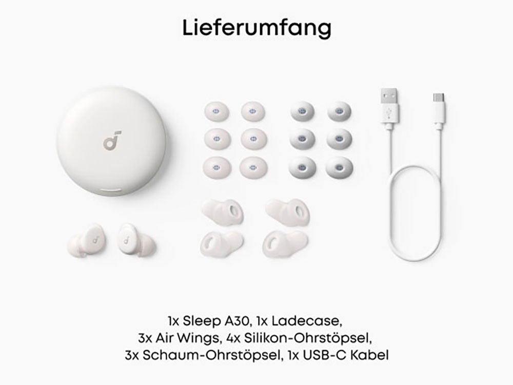 Anker In-Ear-Kopfhörer »Soundcore Sleep A30« Bluetooth Active Noise Cancelling (ANC)