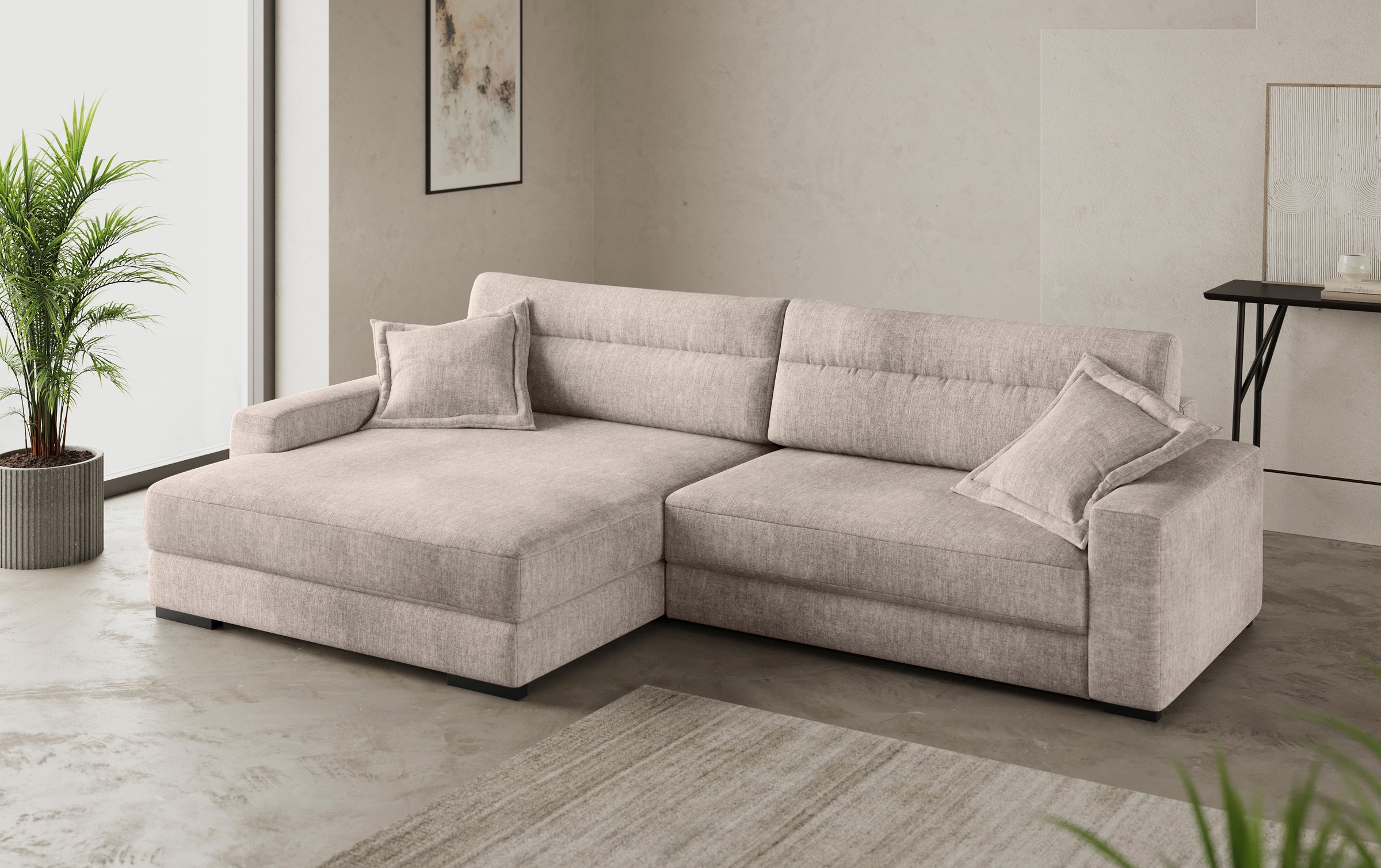 Mr. Couch Ecksofa »Marcello L-Form«, inklusive EasyBett und Bettkasten