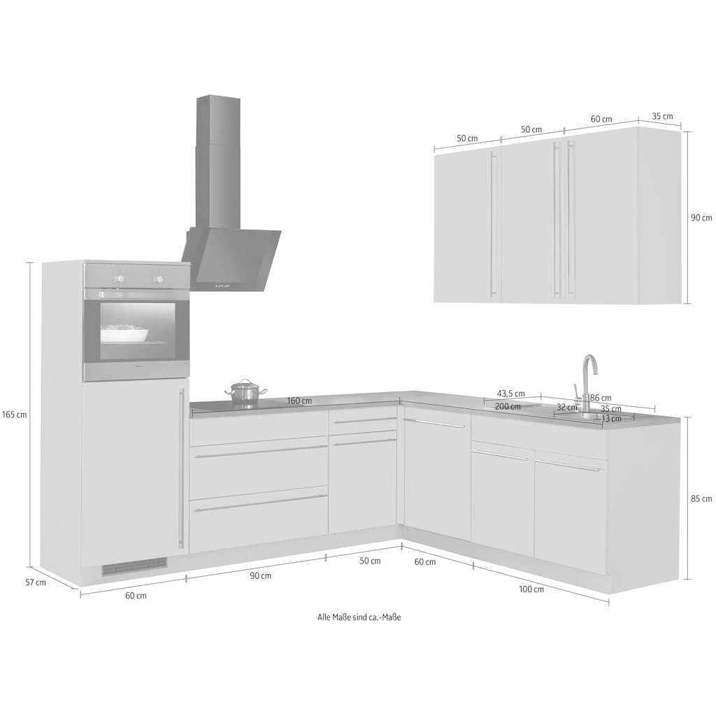 wiho Küchen Winkelküche »Chicago«