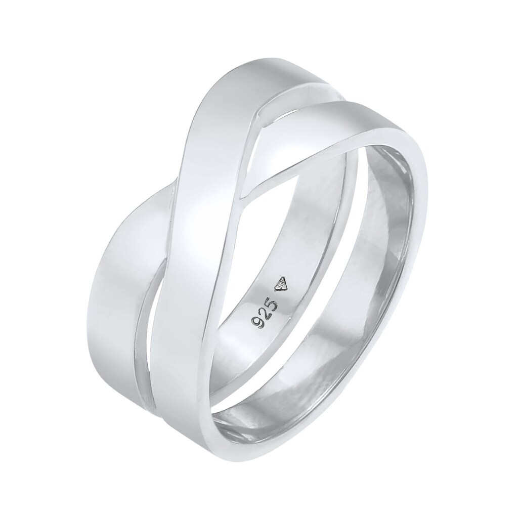 Kuzzoi Silberring »Ring Bandring Überkreuz Look, 0610152720, 0610782720«
