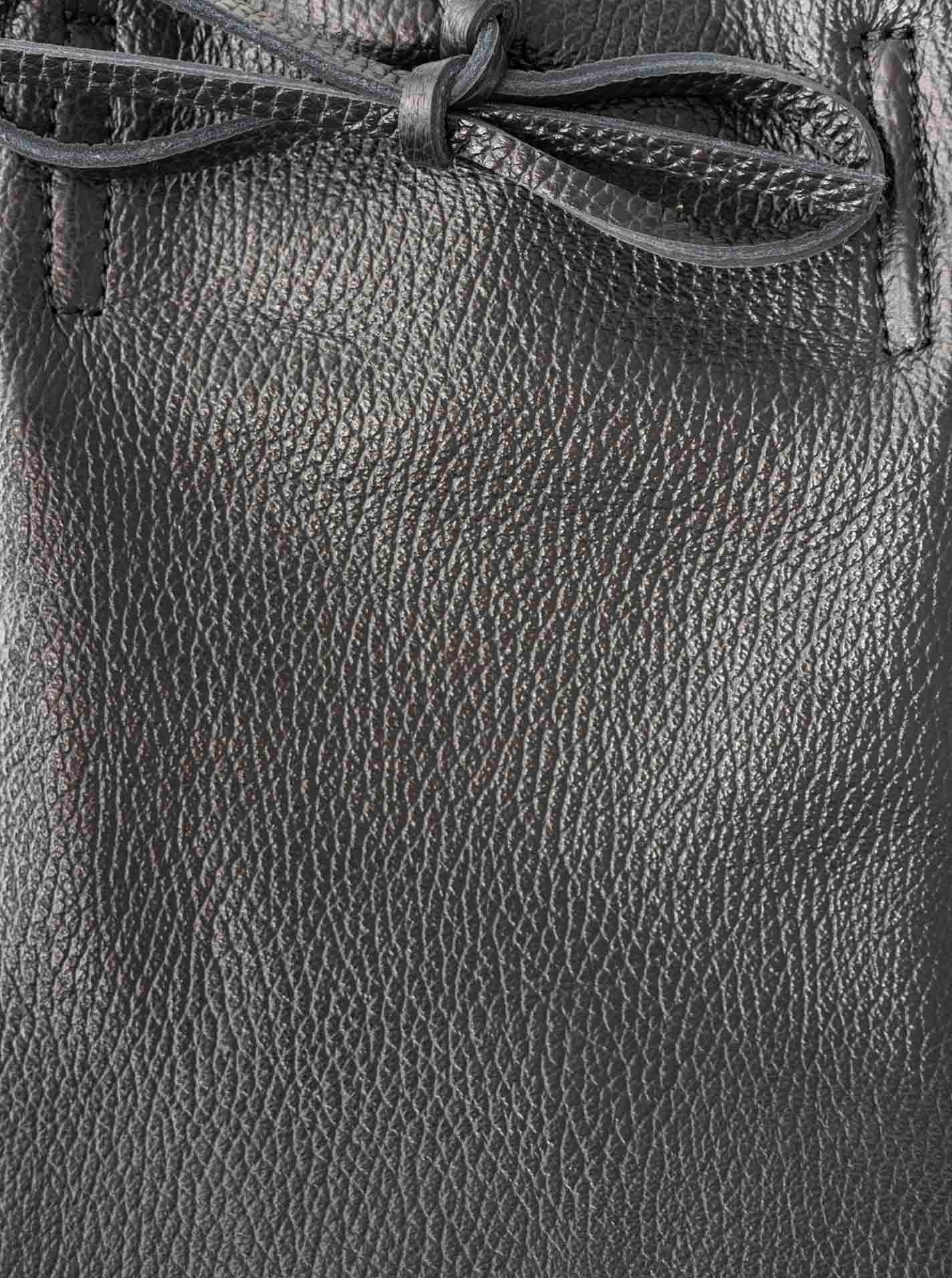Zwillingsherz Small Leather Shopper Bag Black 2