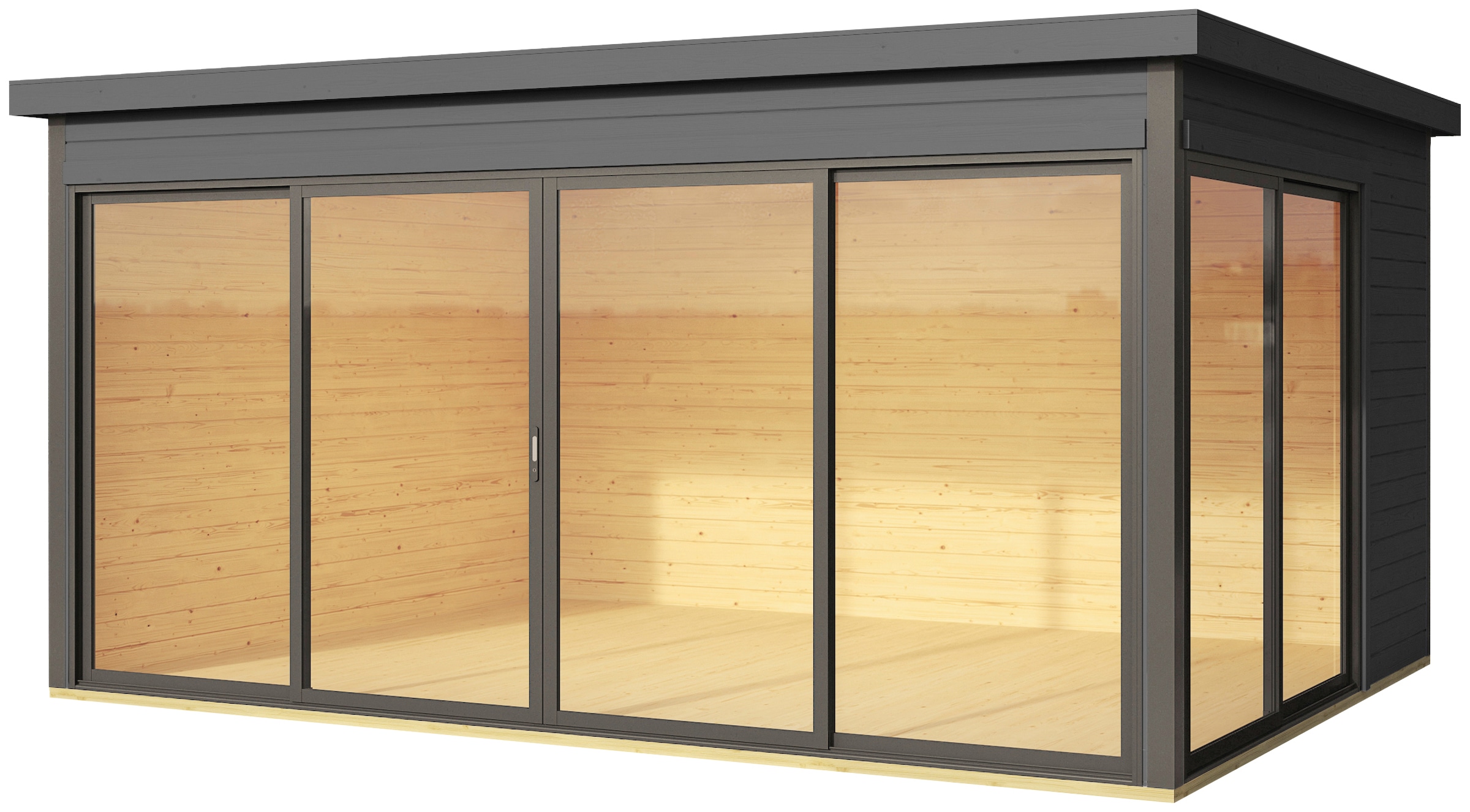 LASITA MAJA Gartenhaus "DOMEO 4 CARBONGRAU/ANTHRAZIT" Fundamentmass 4180 x günstig online kaufen