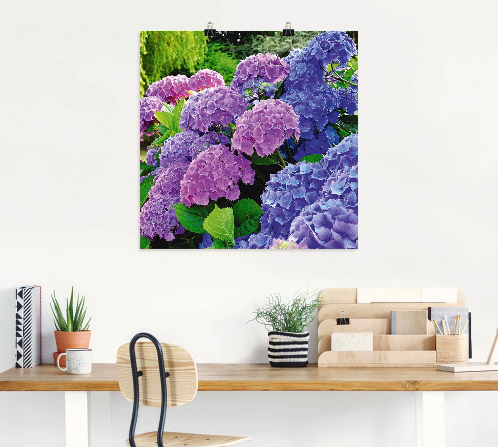 Artland Wandbild »Hortensien im Garten« 1 Stk. tlg. als Alubild, Outdoorbild, Leinwandbild, Poster, Wandaufkleber