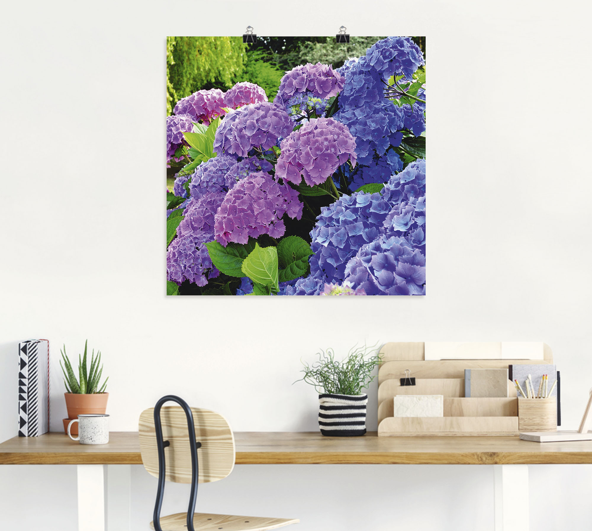 Thumbnail - Artland Wandbild "Hortensien im Garten", Blumen, (1 St.), als Alubild, Outdoorbild, Leinwandbild, Poster, Wandaufkleber
