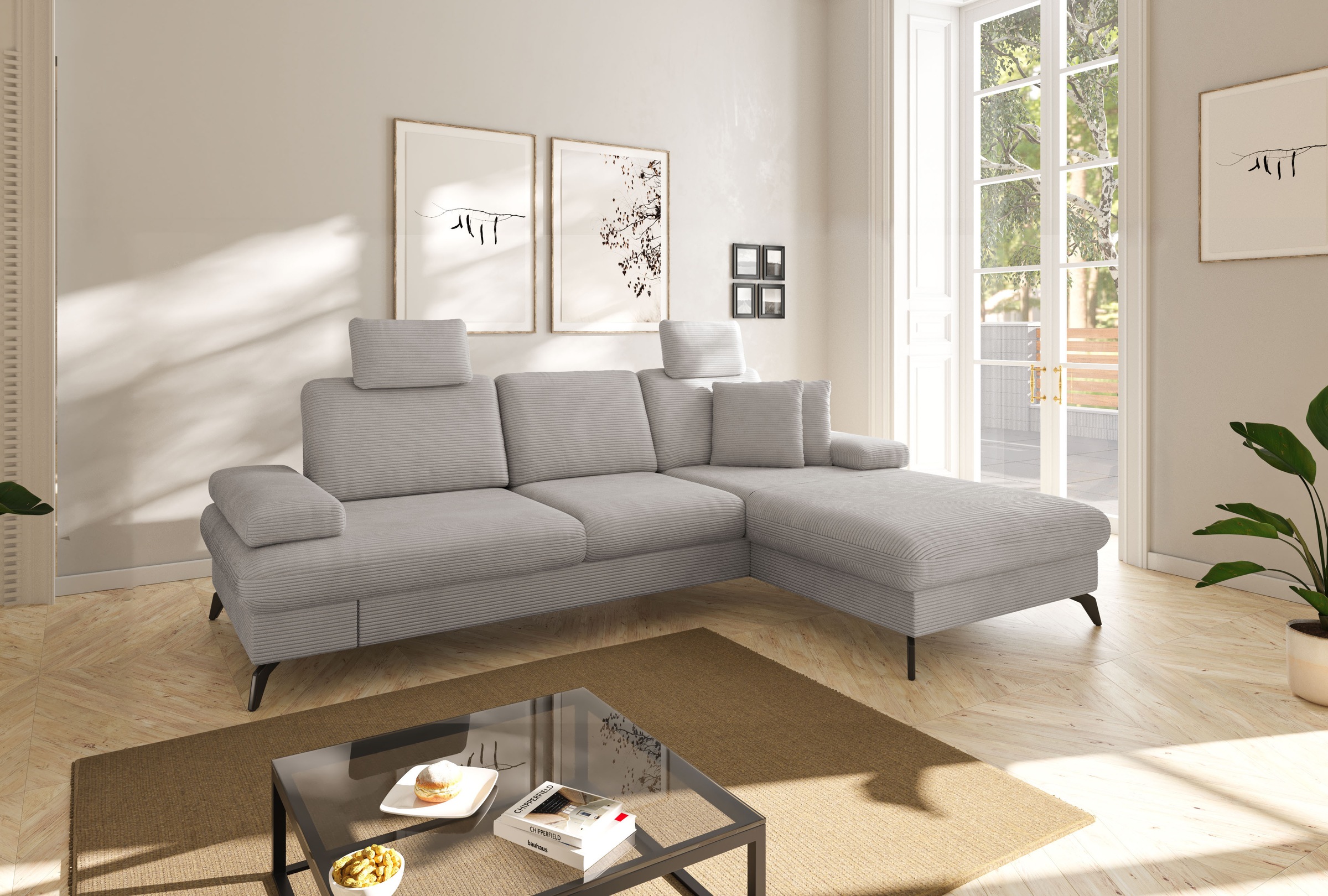 sit&more Ecksofa »Morris Jubi, L-Form«, inkl. Armteilfunktion und 1 Zierkissen, wahlweise mit Bettfunktion
