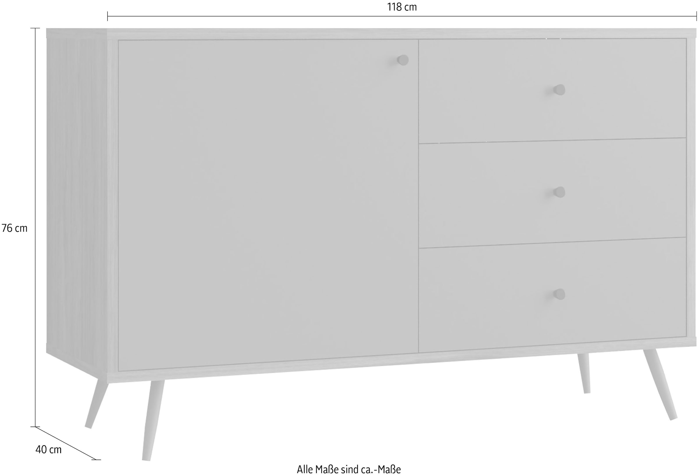 SalesFever Sideboard, in moderner Farbkombination von Walnuss und Grau