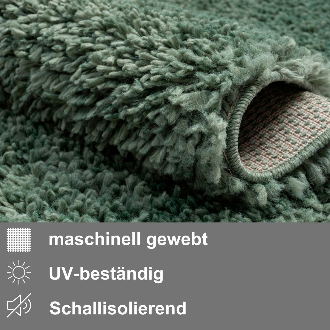 my home Hochflor-Bettumrandung »Banji«, (3 tlg.), Uni Farben, weich und flauschig, auch als Läufer & in rund erhältlich