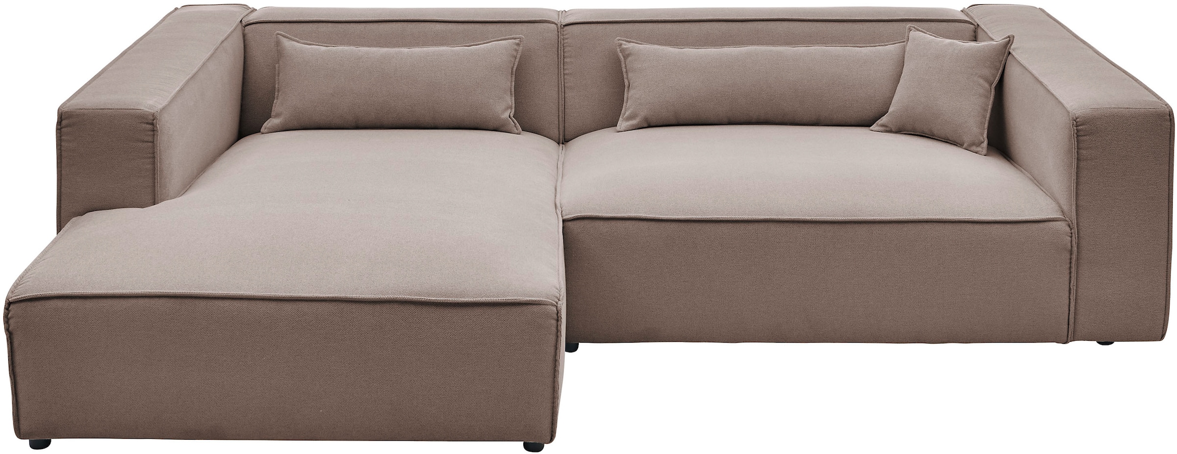 LeGer Home by Lena Gercke Ecksofa »PIARA XXL, Big-Sofa, Cord, Leinenoptik o. Strukturstoff, L-Form«, wahlweise Ottomane rechts/links, Kedernaht, extra tiefe Sitzfläche