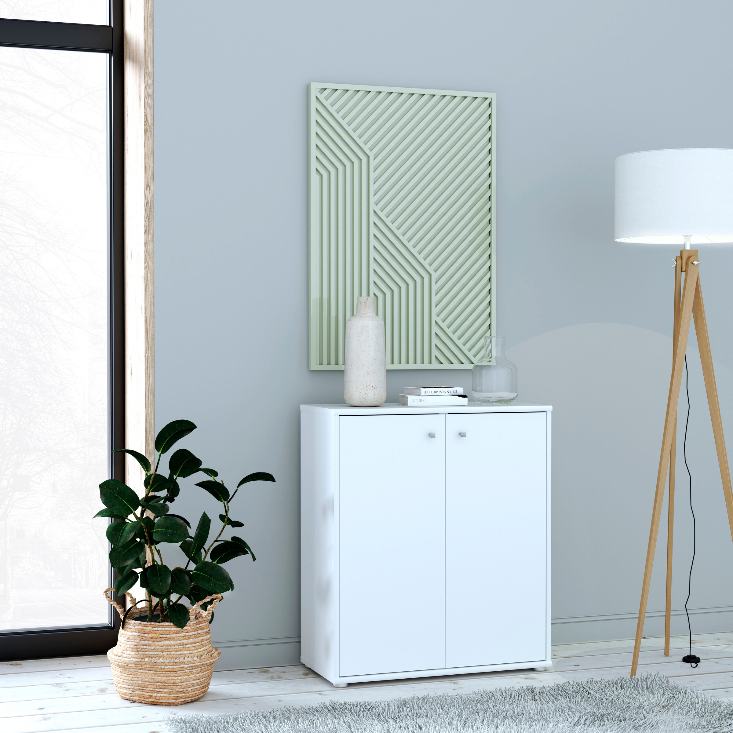 FORTE Kommode "Tempra, Kommode, 2 große Türen, Höhe 85,5 cm" Breite 73,7 cm günstig online kaufen