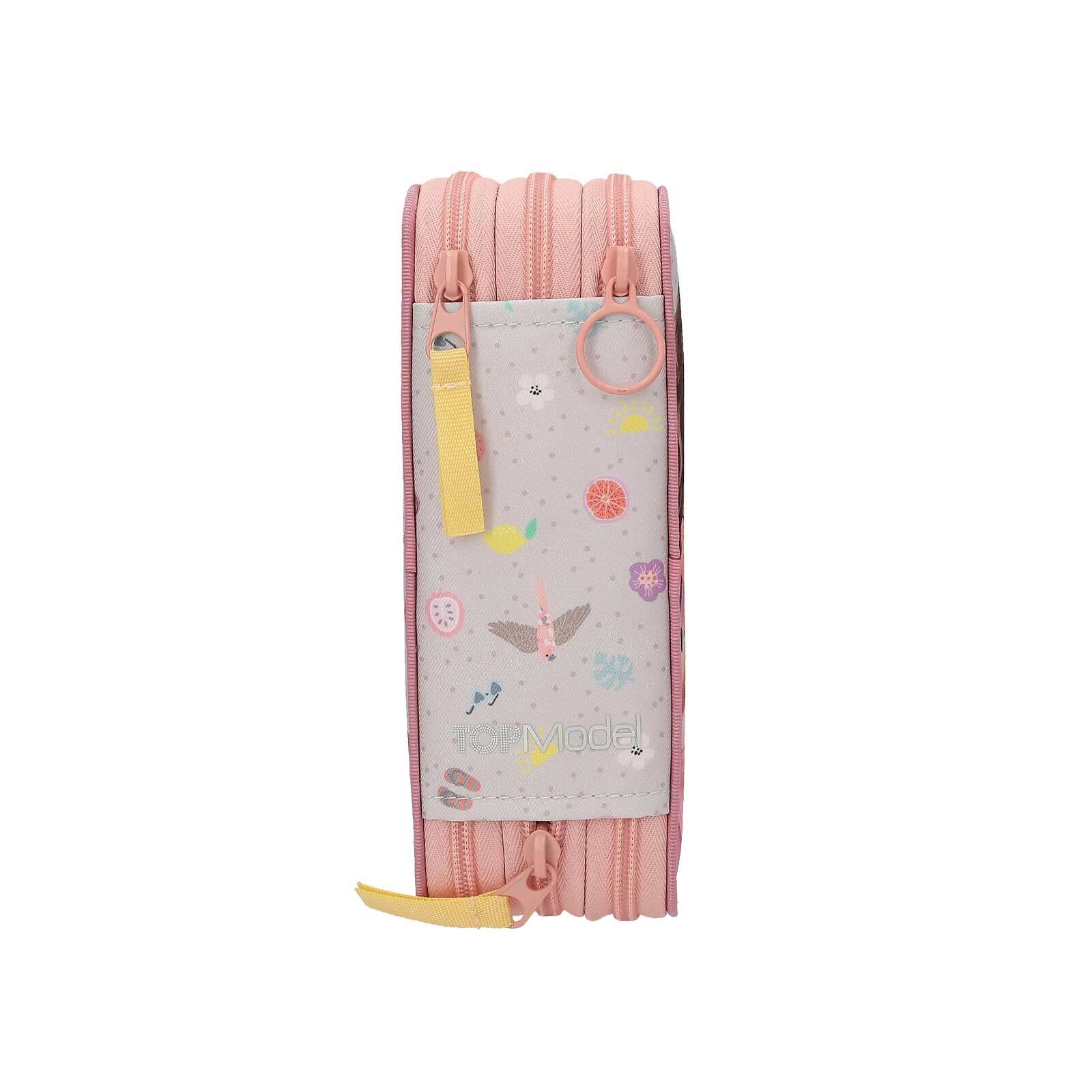 Depesche Buntstift »3-Fach Federtasche JUICY inkl. Stifte TOPModel 7,5 x 13 x 20 cm altrosa«