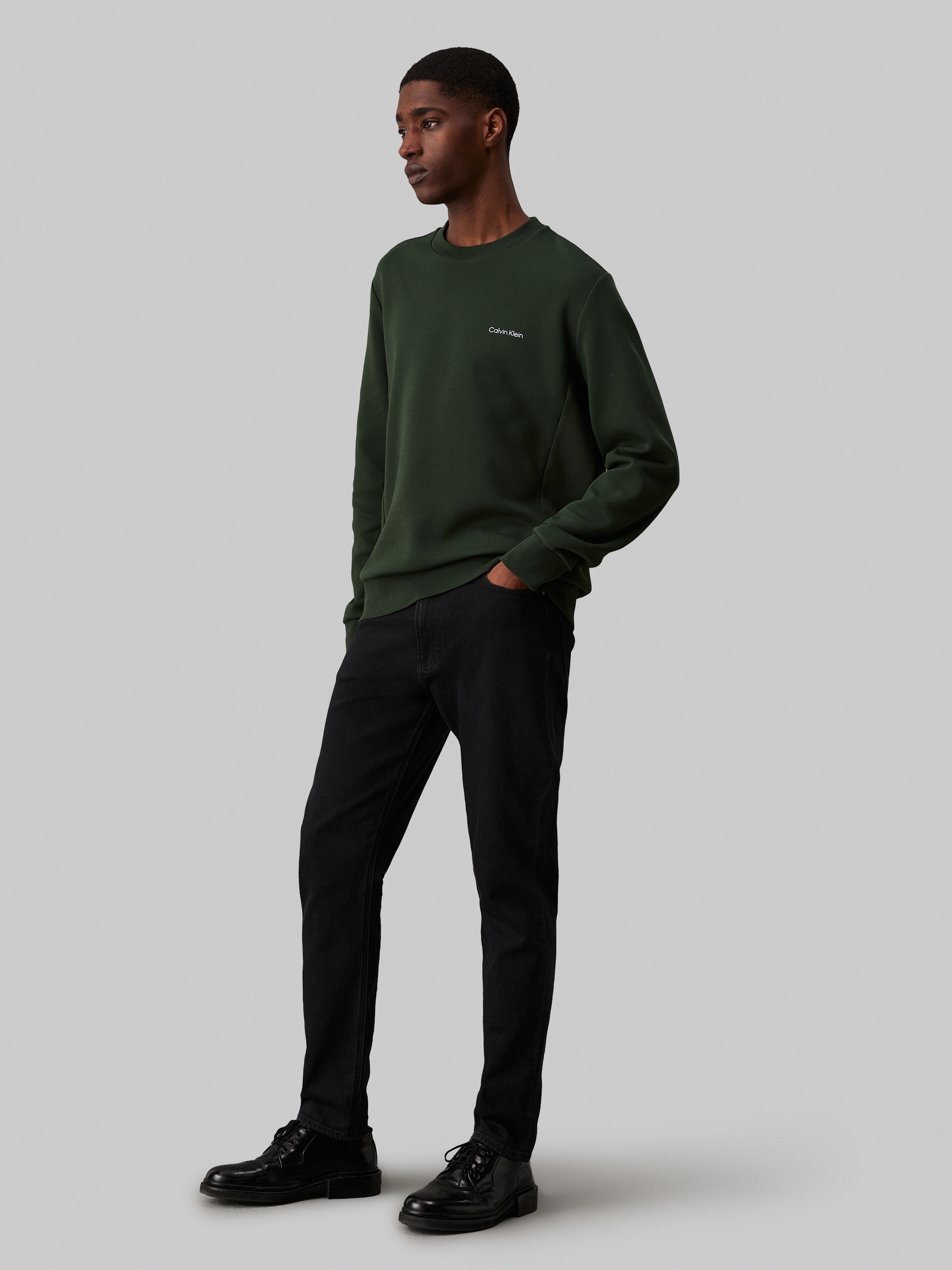 Calvin Klein Sweatshirt »MICRO LOGO REPREVE SWEATSHIRT«, mit halsnahmen Rundhalsausschnitt