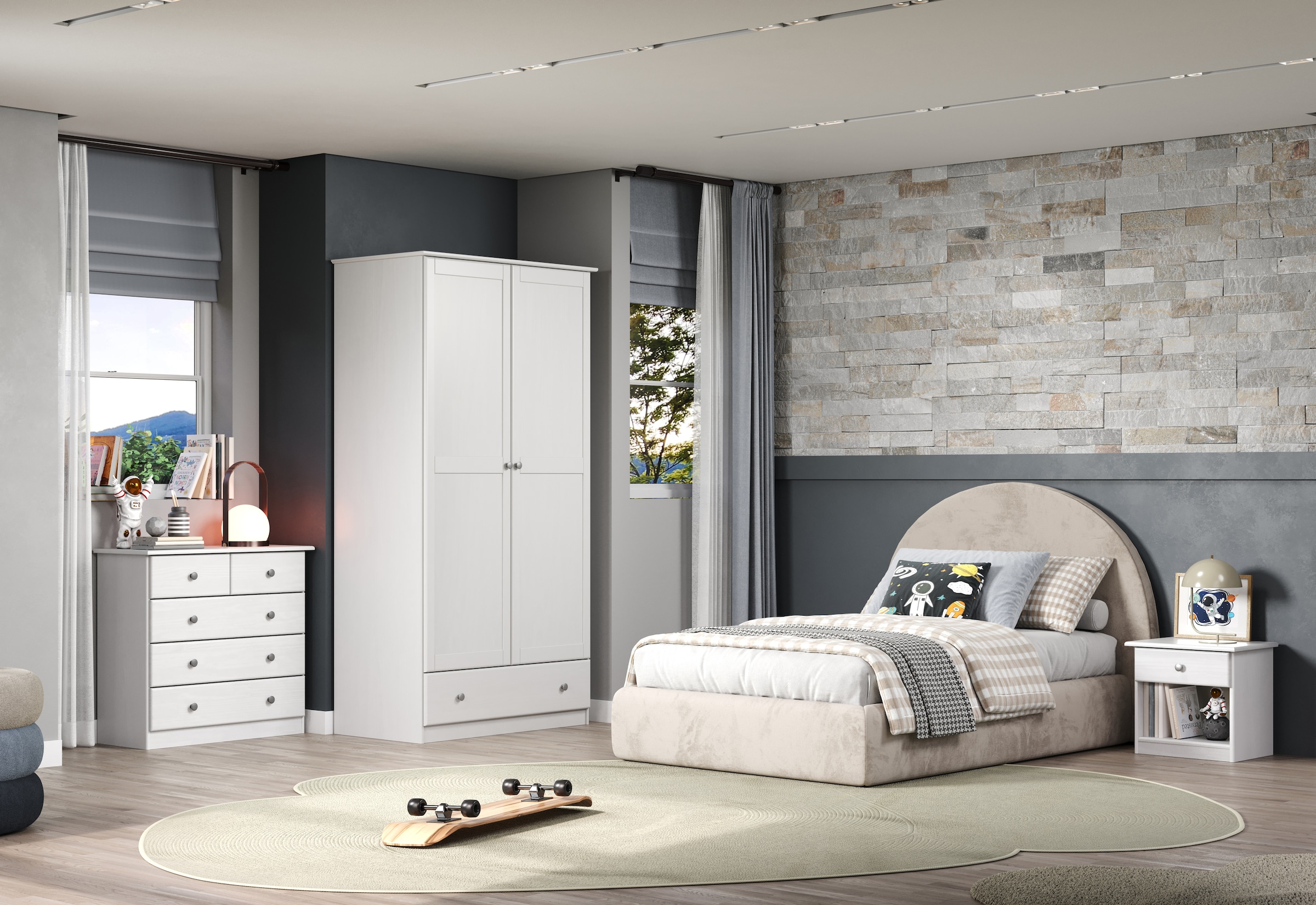 Home affaire Nachtkommode »Delsbo Nachtschrank Schrank Schlafzimmer Beistellschrank«, (1 St., Landhaus Design aus Kiefernholz), Massivholz Nachttisch Weiß lackiert - Nachtkonsole (B/T/H) 44/34/41 cm
