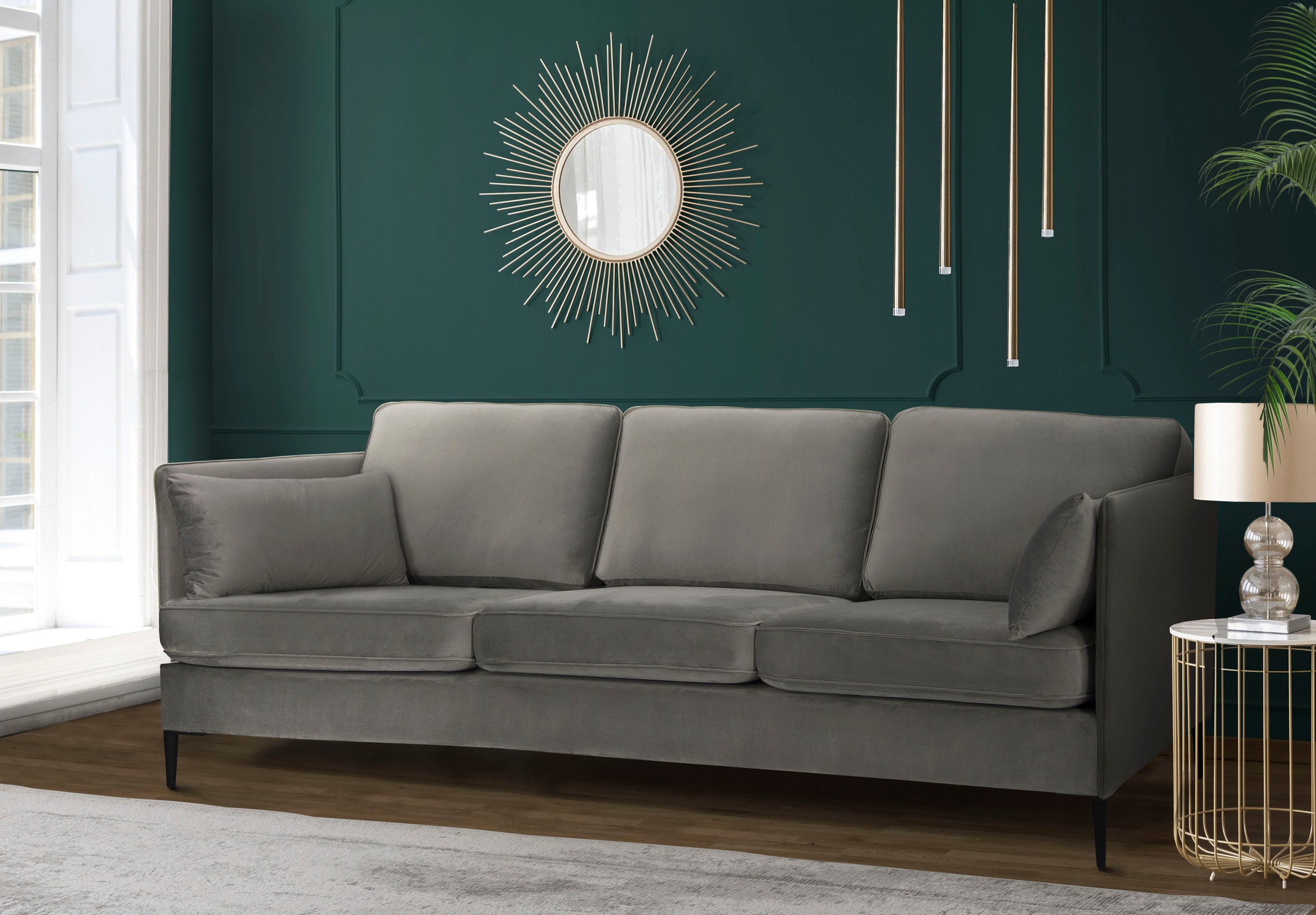 Home affaire 3-Sitzer "Light" inklusive loser Zierkissen, mit schmalen Arml günstig online kaufen