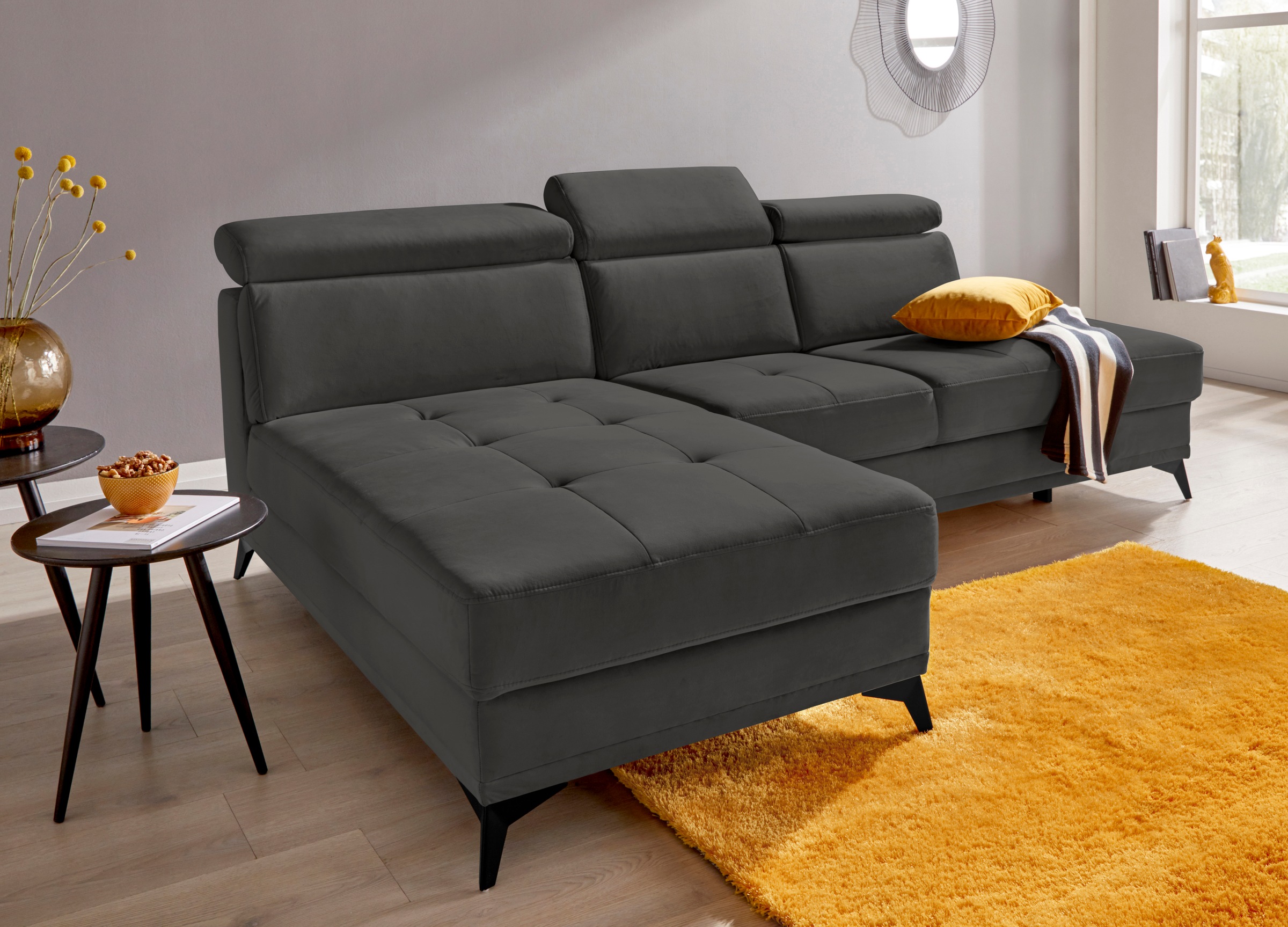 Home affaire Ecksofa "Cardiz L-Form" inkl.Kopfteilverstellung und Federkern günstig online kaufen