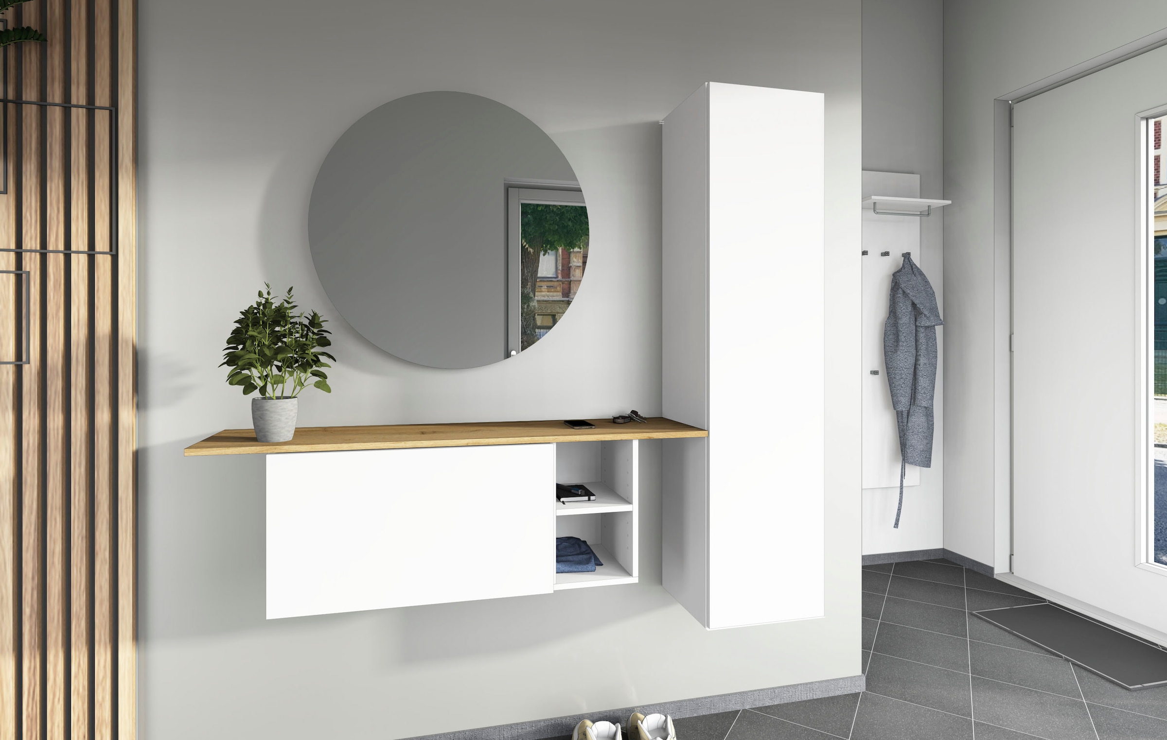 borchardt Möbel Garderoben-Set »Toledo, moderne hängende Garderobe, Schminktisch mit Regalfächern« Spar-Set, 