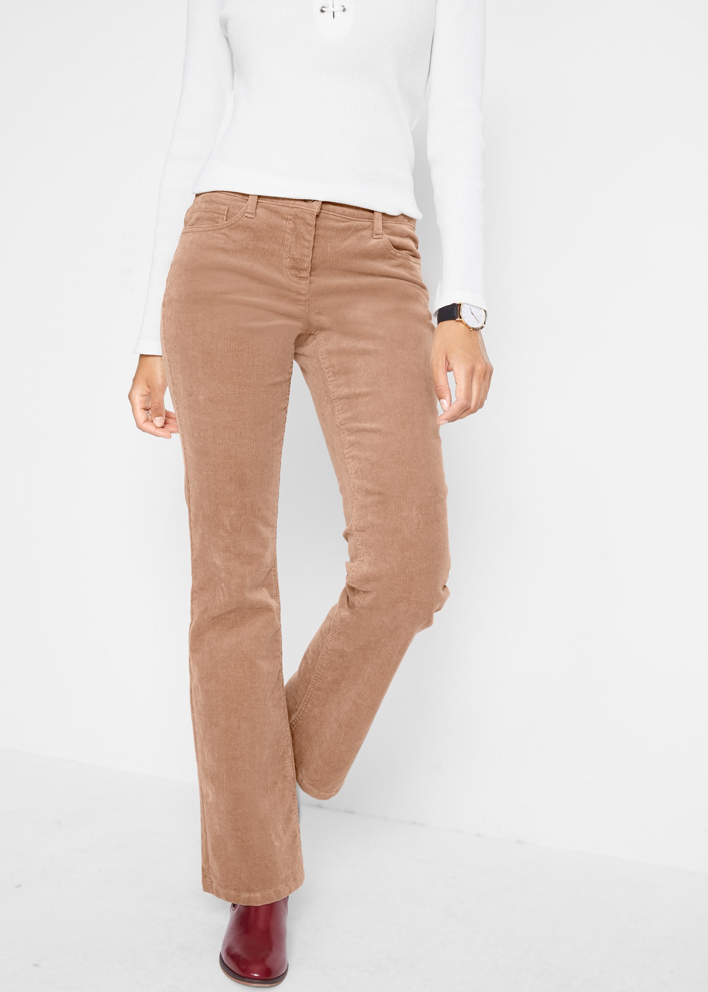 bonprix Cordhose "Stretch-Cordhose, Bootcut" im Five-Pocket Style und gerad günstig online kaufen