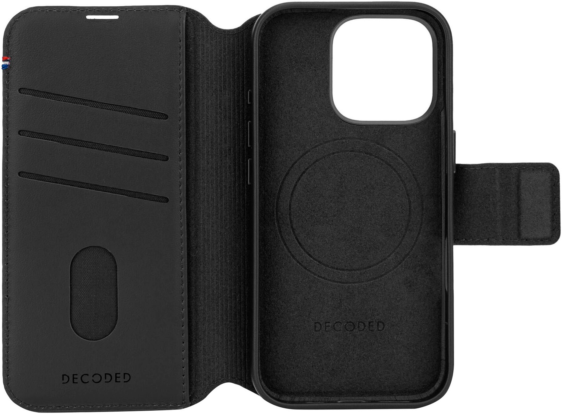 DECODED Smartphone-Hülle »Leather Detachable Wallet iPhone 16 Pro«, Smartphones
