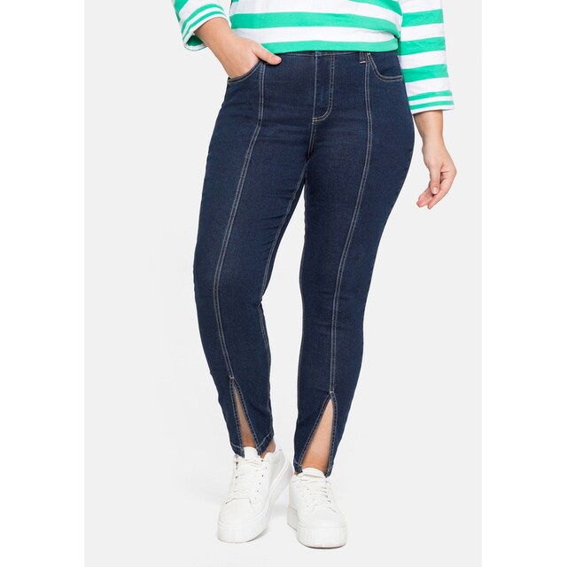 Sheego Stretch-Jeans »Große Größen«, Ankle-Jeans mit Teilungsnaht vorn  online bestellen | BAUR