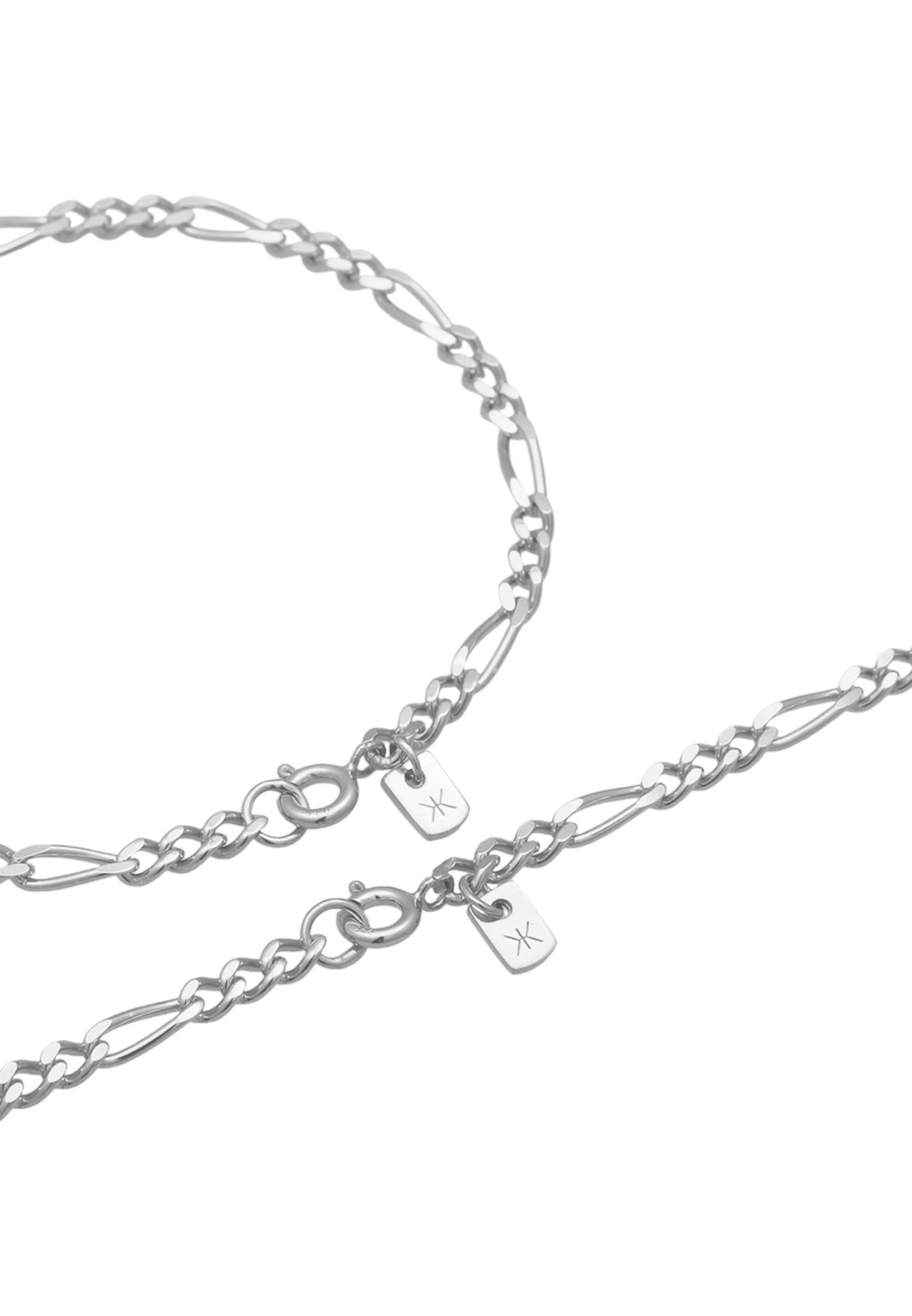 Kuzzoi Ketten und Armband Set »Schmuckset Herren Kette Armband Figaro 925 Sterling Silber« ()
