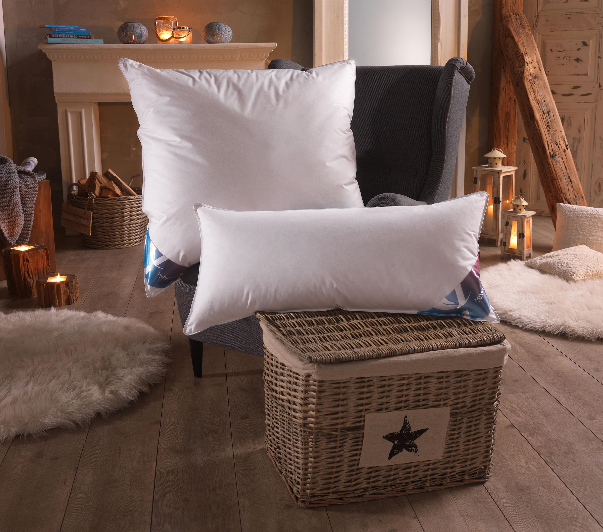 Haeussling Federkopfkissen »Luxus Hygge«, (1 St.), Downpass, Nomite; STANDARD 100 by OEKO-TEX®