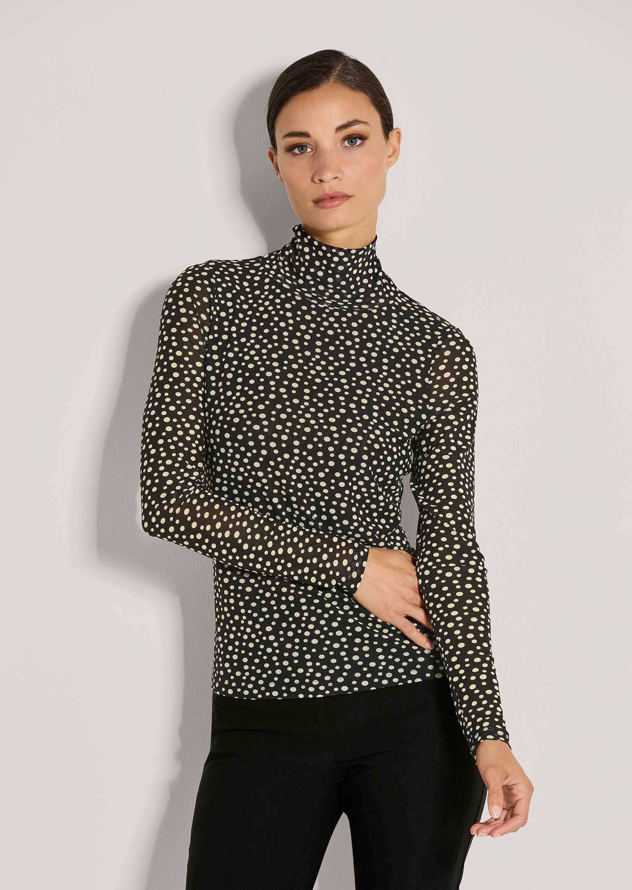 Thumbnail - MADELEINE Langarmshirt "Blusenshirt Elegantes Oberteil mit Pünktchen-Design"