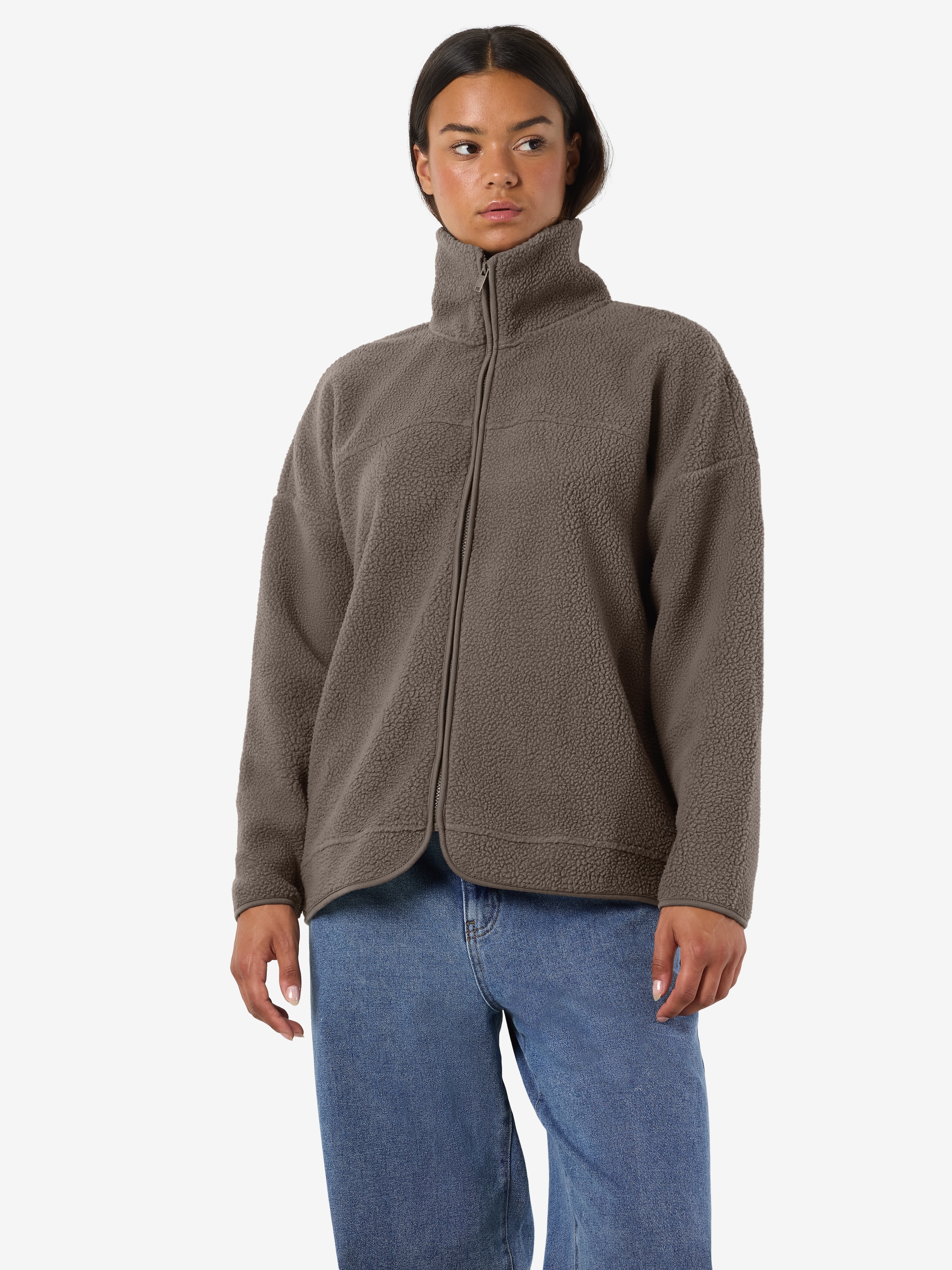 Noisy may Fleecejacke "NMCOZY L/S ZIP SWEATER JRS NOOS" Polyester, relaxed günstig online kaufen