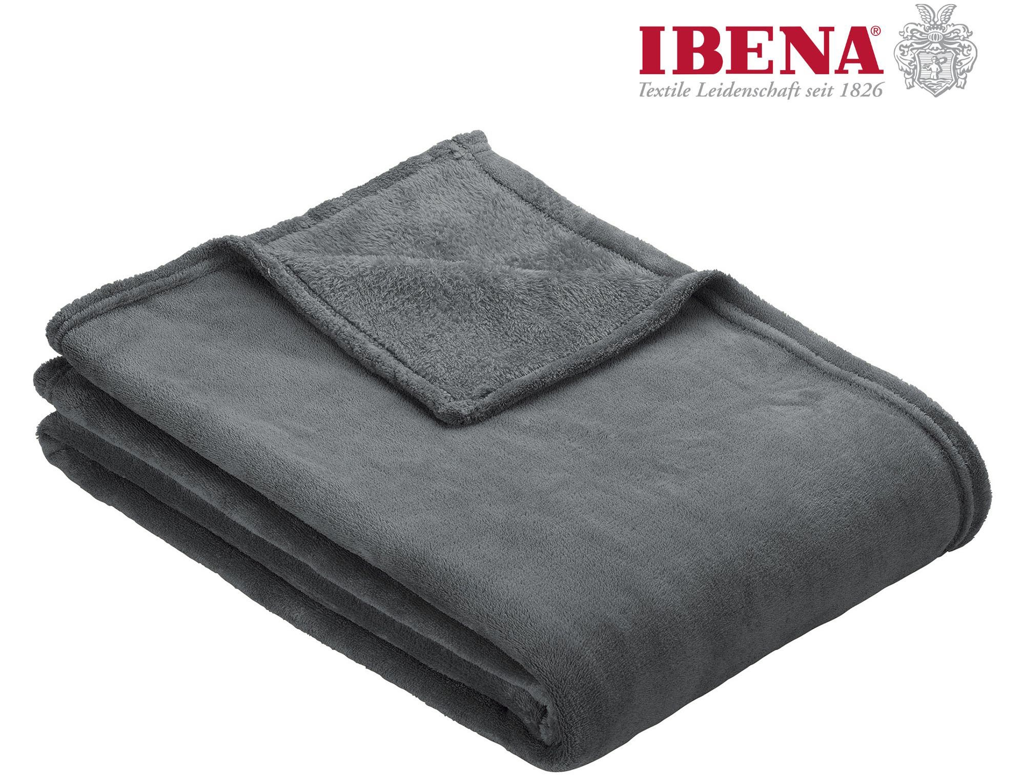 IBENA Wohndecke "Uni Fleecedecke Olbia", einfarbig schick, Kuscheldecke