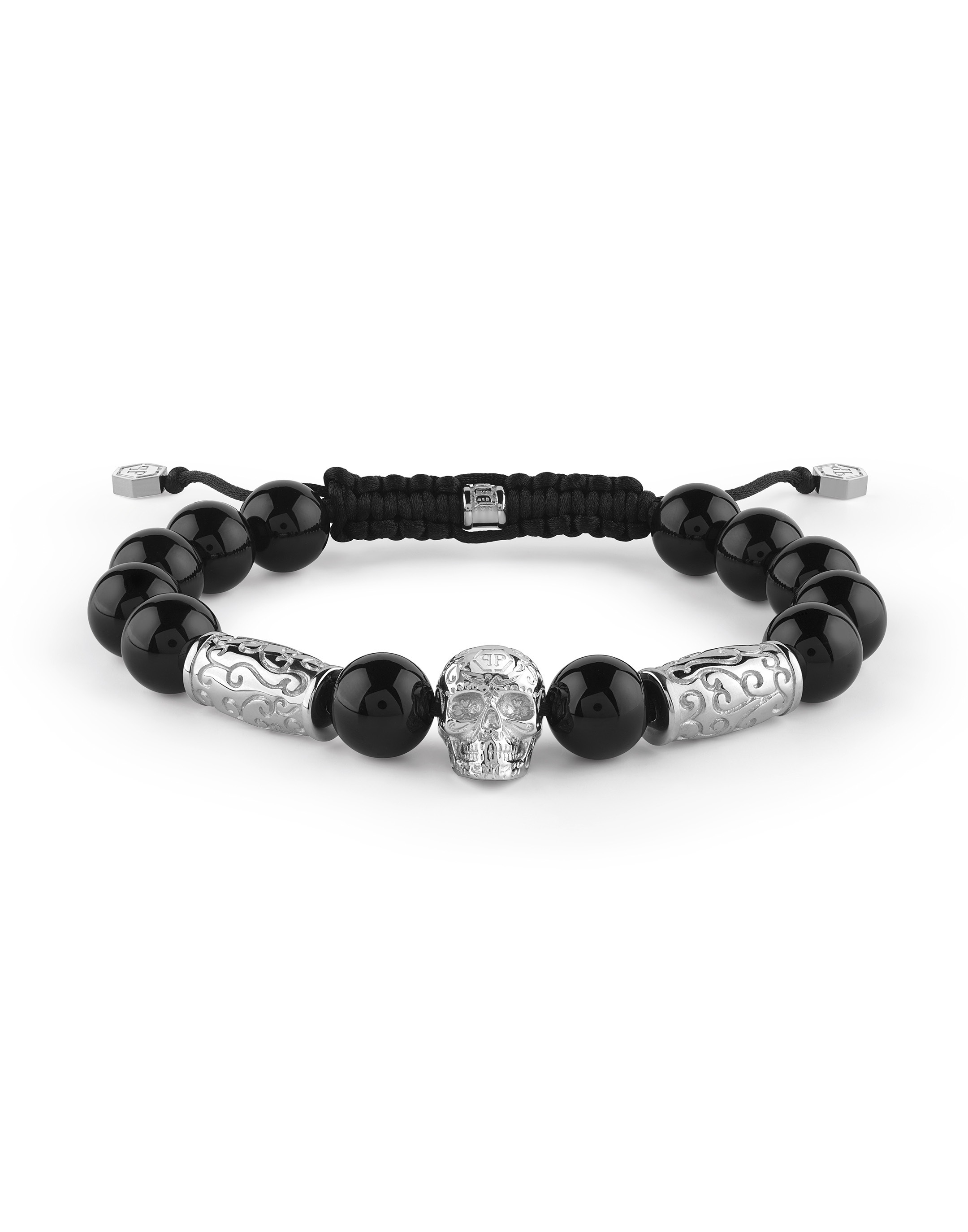 Armkette PHILIPP PLEIN "Armbänder", 0270, schwarz, silber, Armbänder, Herren, Armkette