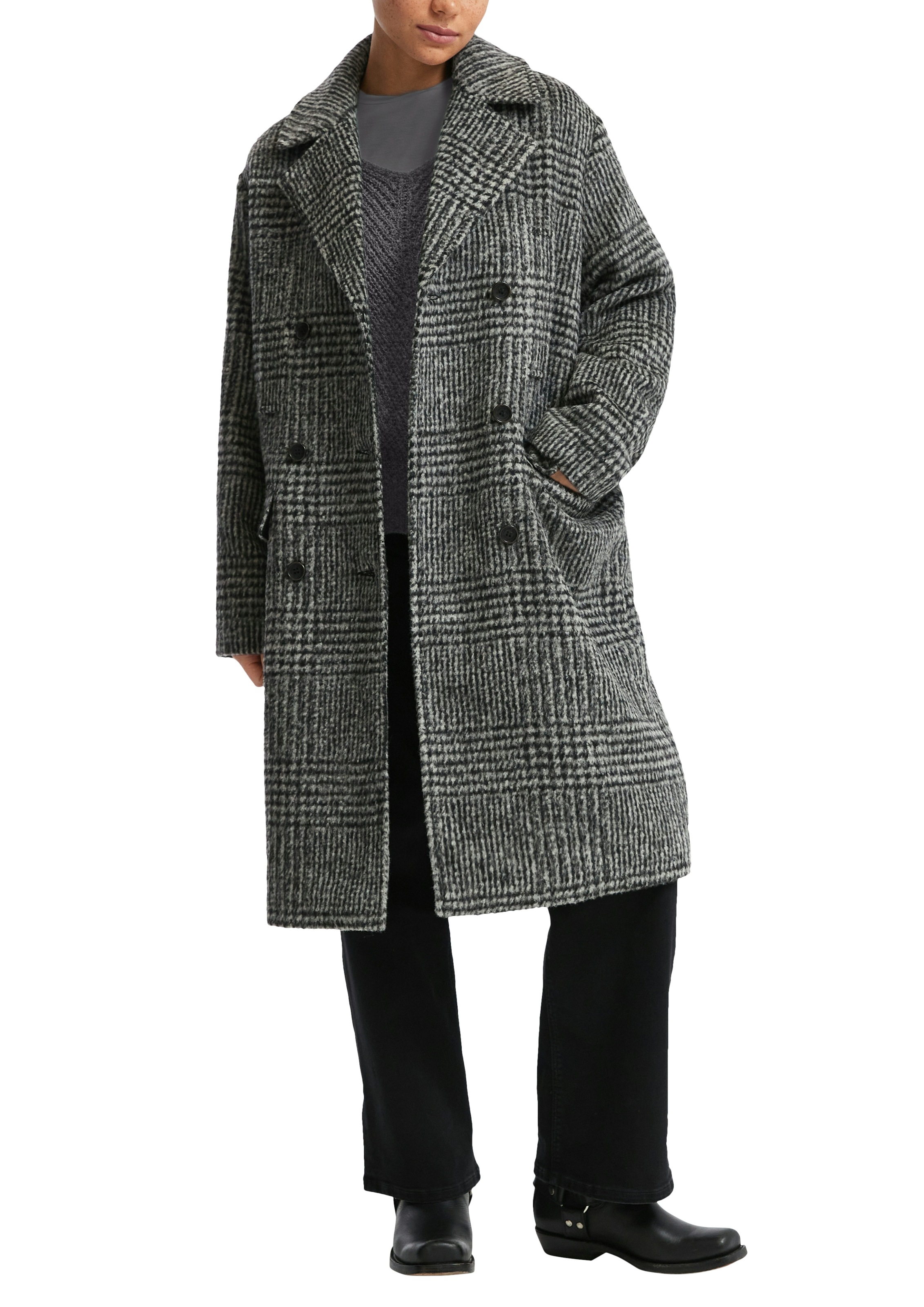 QS Strickpullover mit V-Ausschnitt und Struktur-Strick günstig online kaufen