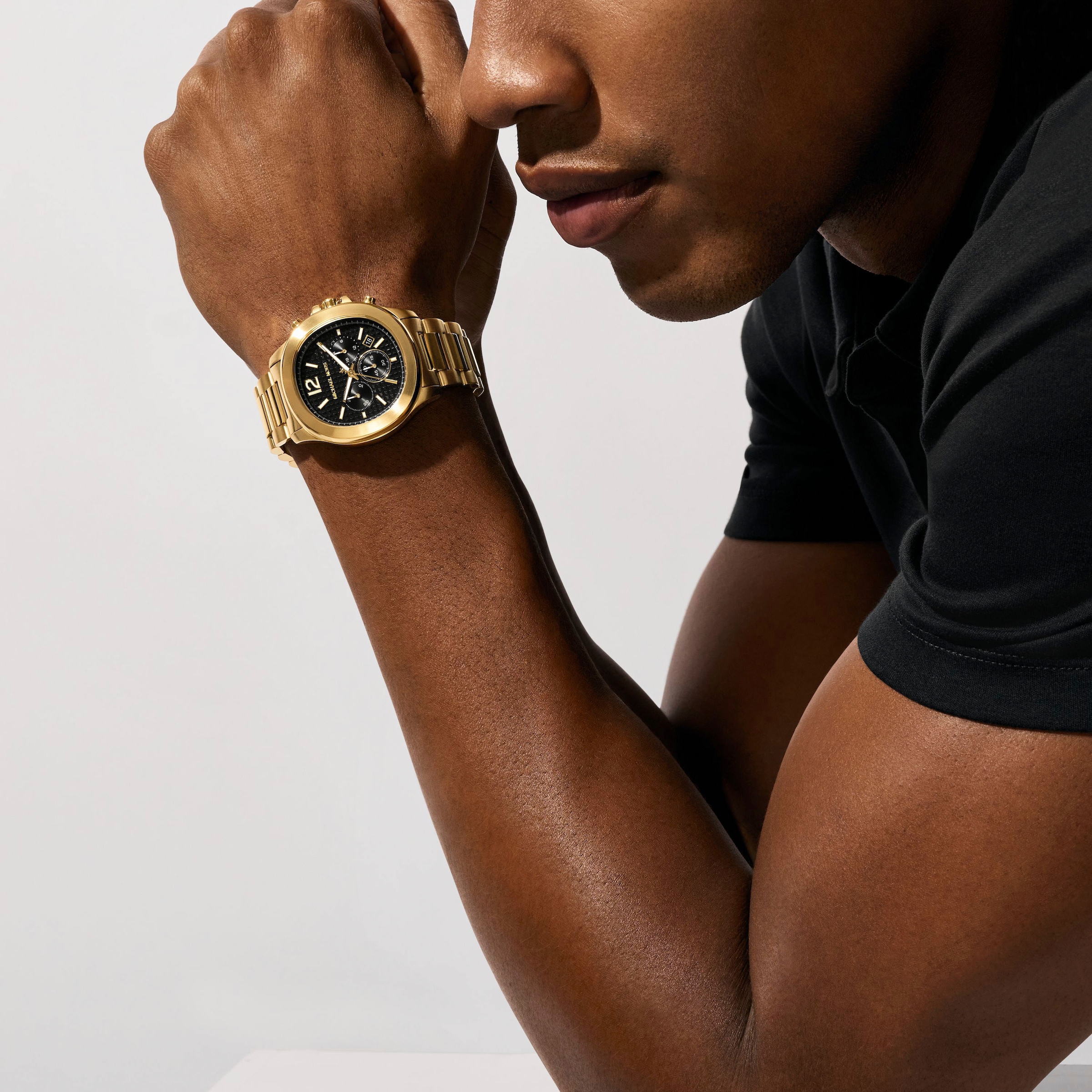 MICHAEL KORS Chronograph »SAGE«, Armbanduhr, Herrenuhr, Edelstahlarmband, analog, Tag, Stoppfunktion