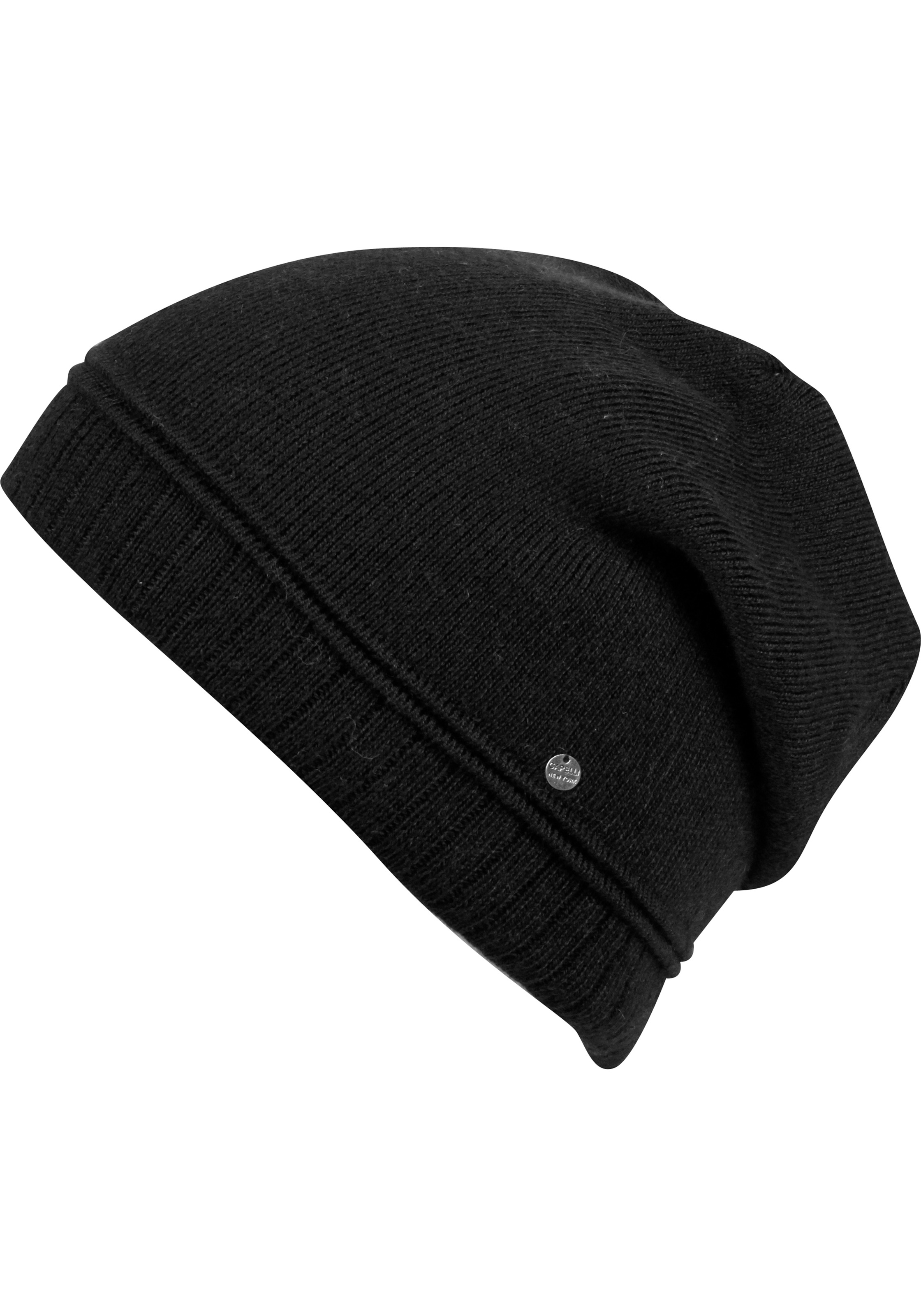 Capelli New York Beanie, Metall-Logo, gerafft, Feinstrick günstig online kaufen