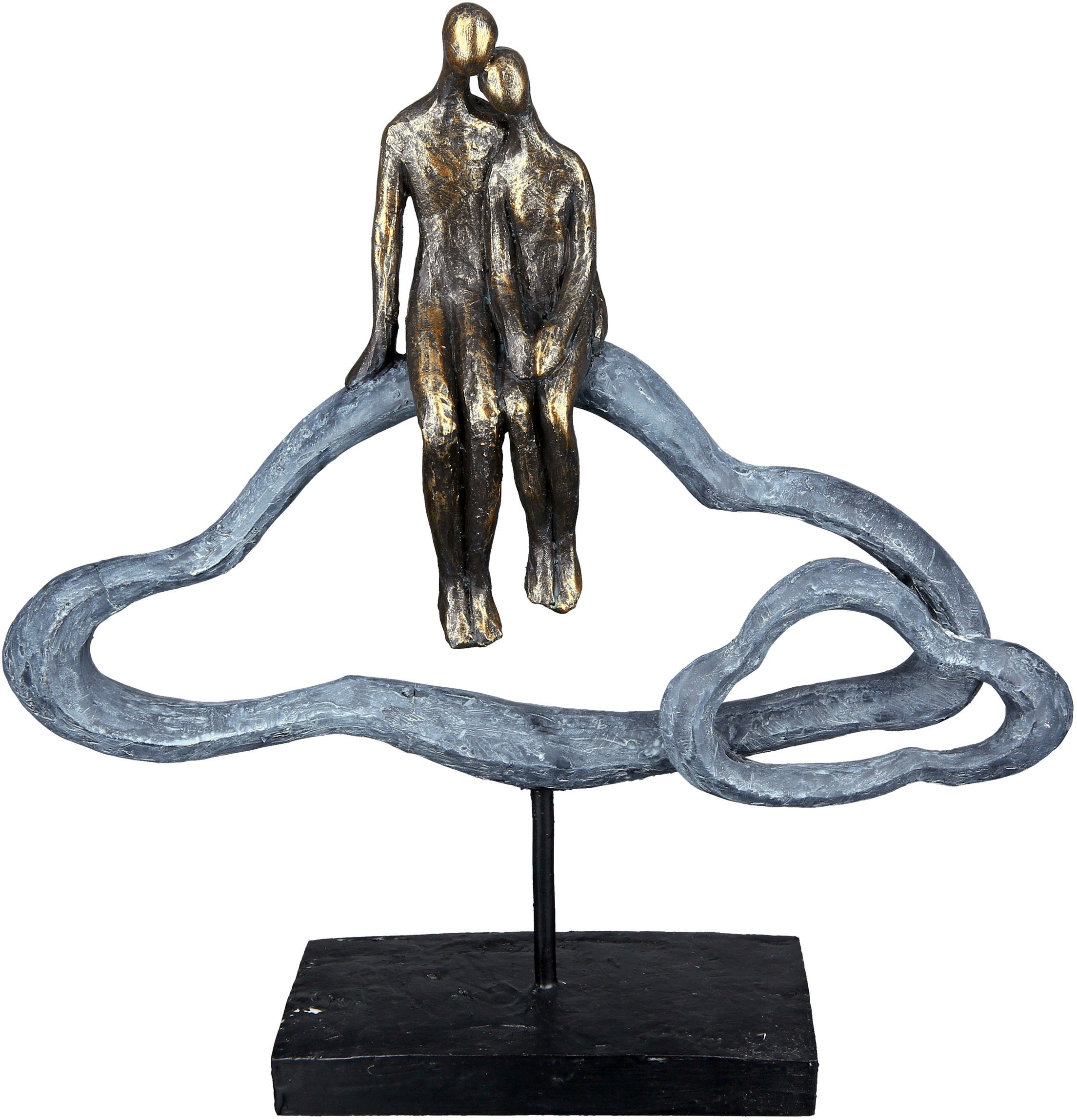 Casablanca by Gilde Dekofigur | Hinauf, »Skulptur 32 Holz, BAUR schwarz/silber«, Metall cm, Höhe bestellen & Dekoobjekt, aus Wohnzimmer