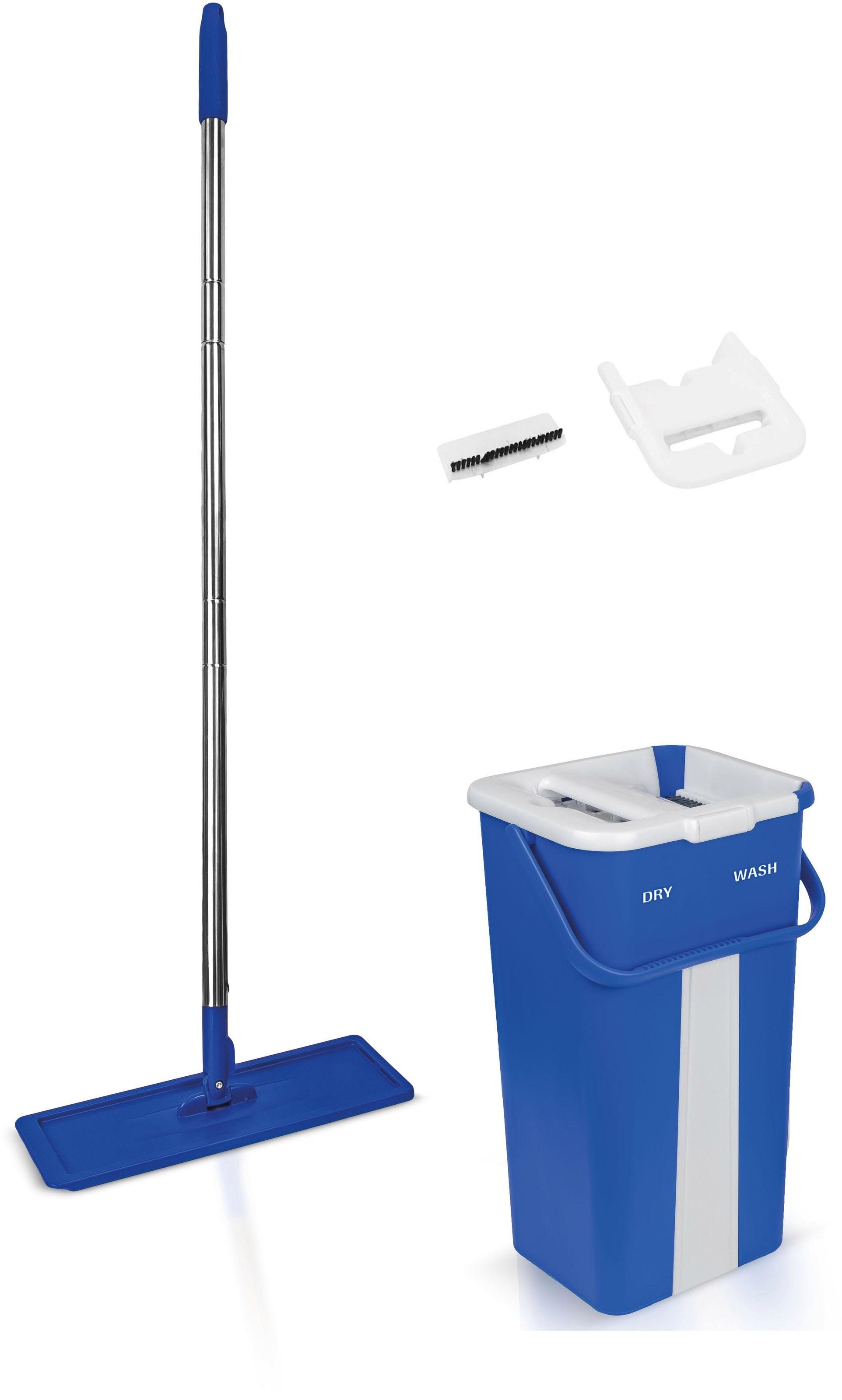 MediaShop Bodenwischer-Set "Livington Touchless Mop", inkl. Doppeleimer und Mikrofaserpad, 2,7 Liter