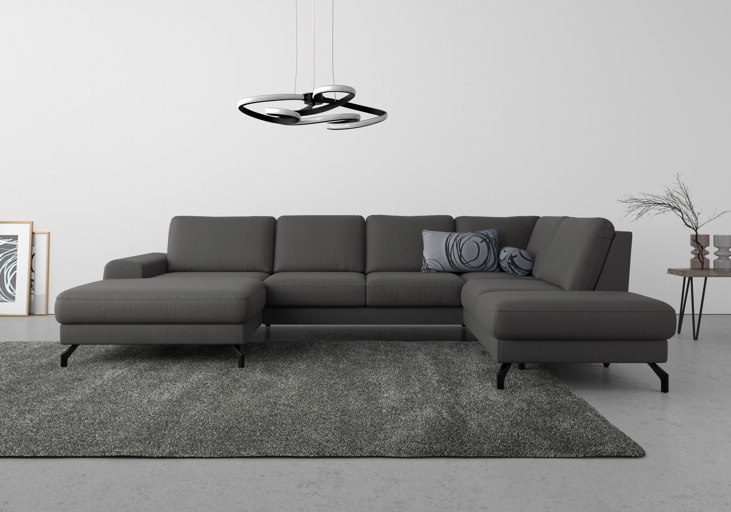 sit&more Wohnlandschaft »Cinturo U-Form«, inklusive Sitztiefenverstellung und Federkern, Sitzhöhe 45 cm
