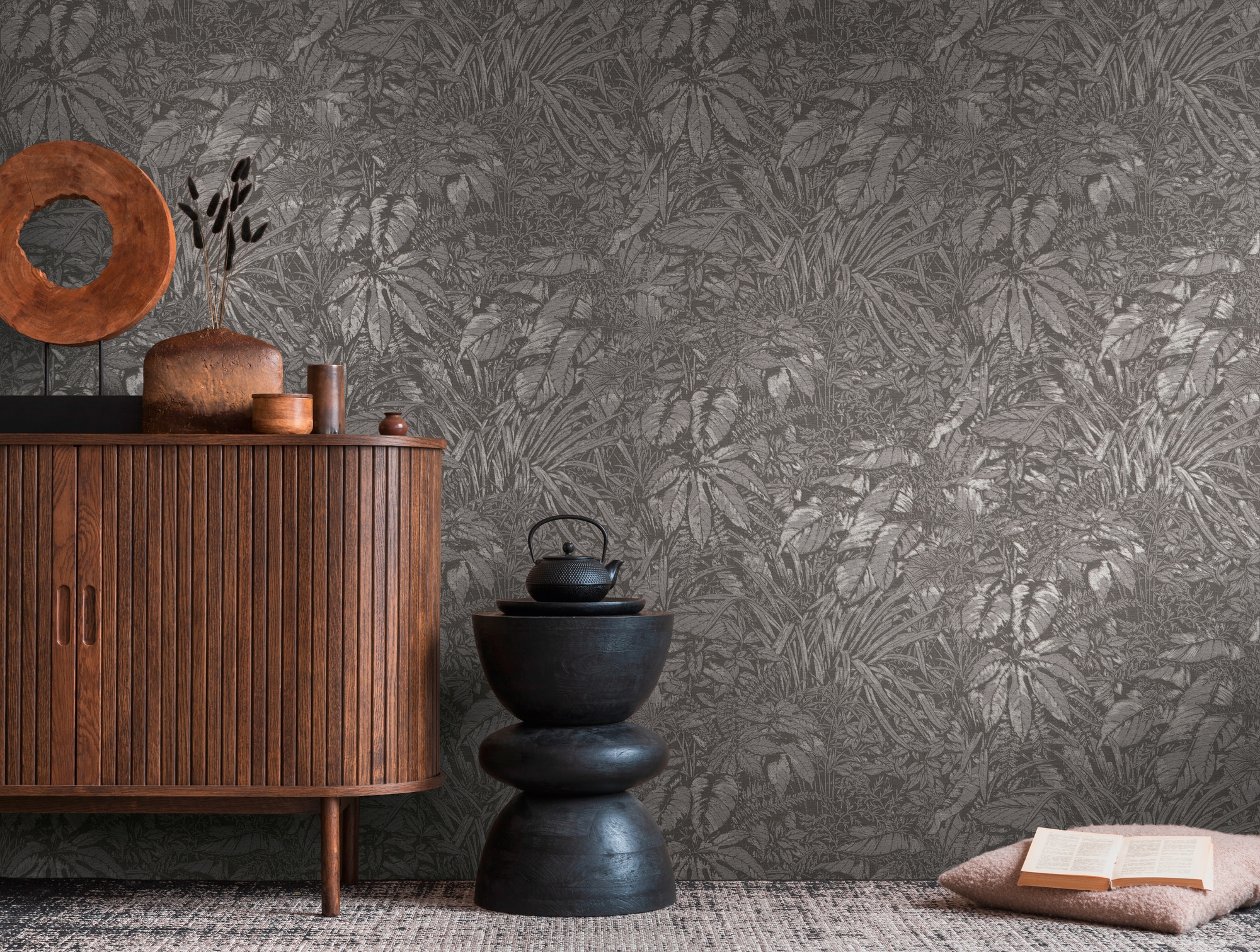 living walls "Smart Surfaces Natur-Tapete Mustertapete Floral Natur" leicht glänzend strukturiert Vliestapete Dschungel für Schlafzimmer Küche Wohnzimmer Natur Design