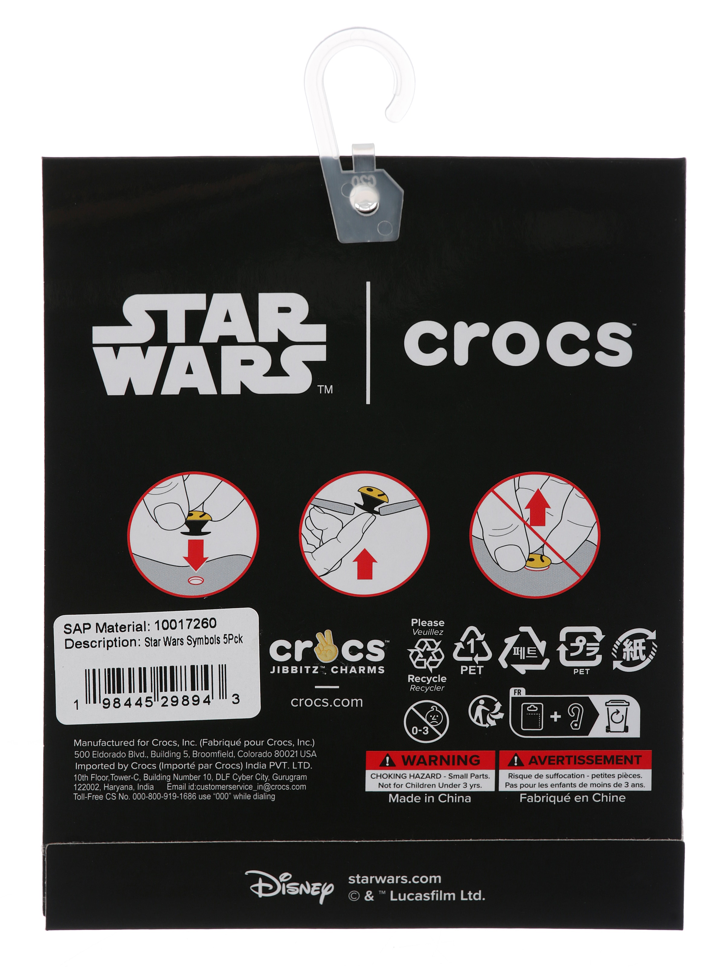 Crocs Schuhanstecker »Jibbitz™ Star Wars« Set, Kein Spielzeug. Nicht für Kinder unter 3 Jahren geeignet, 5 Stk. tlg. Star Wars Motive zum Anstecken