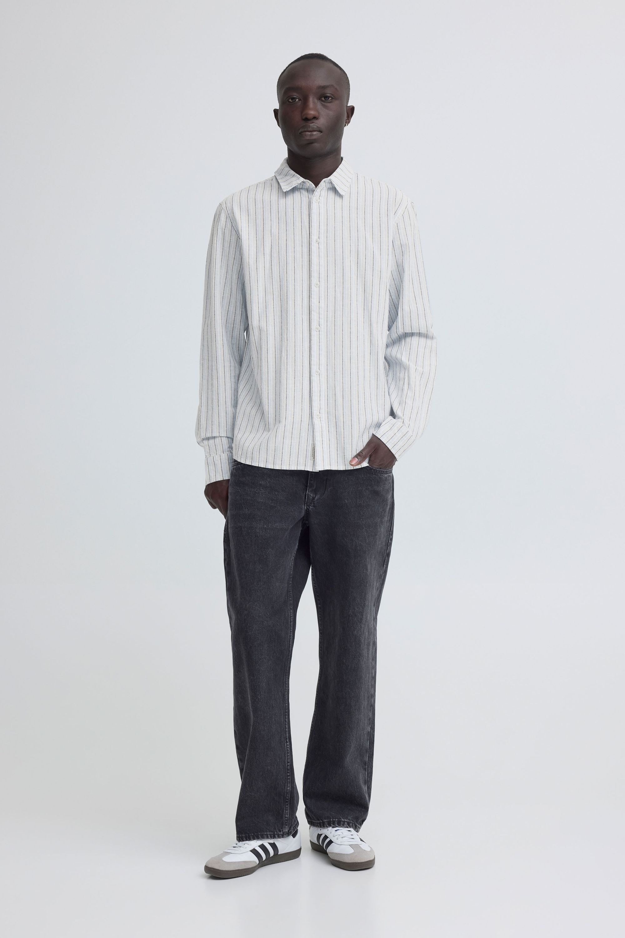 Thumbnail - Blend Leinenhemd "BHAban Linen Mix Striped" Modisches gestreiftes Hemd