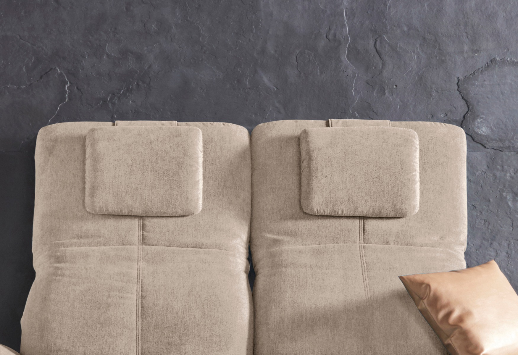 Kopfstütze HOME AFFAIRE, B:40cm, beige, Struktur (100% Polyester);NaturLEDER, Polsterauflagen, "Milano", passend zur "Milano"-Serie