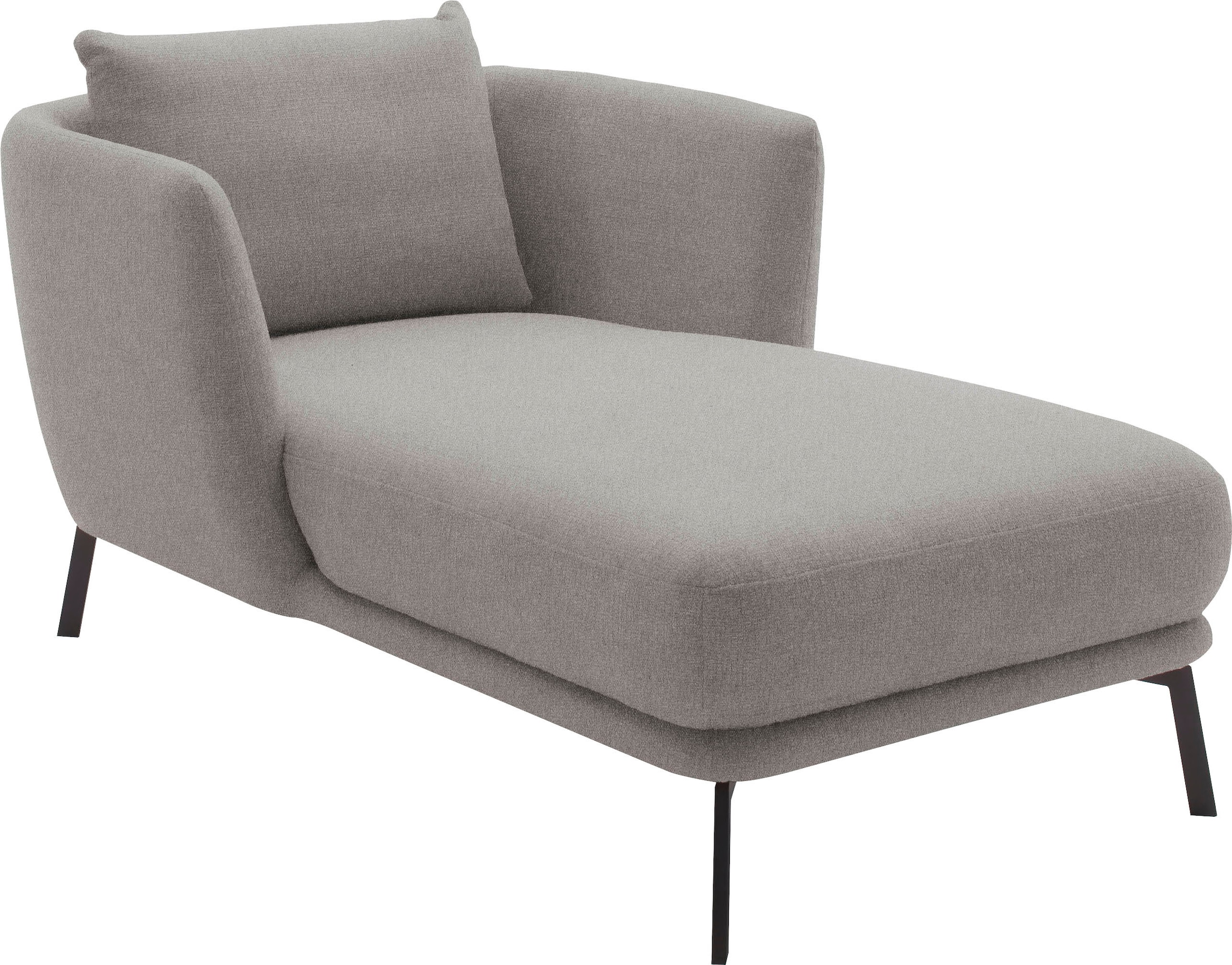 SCHÖNER WOHNEN-Kollektion Chaiselongue »Pearl - 5 Jahre Hersteller-Garantie, auch in Bouclé«, Maße (B/H/T): 101/71/161 cm, Füße aus Metall