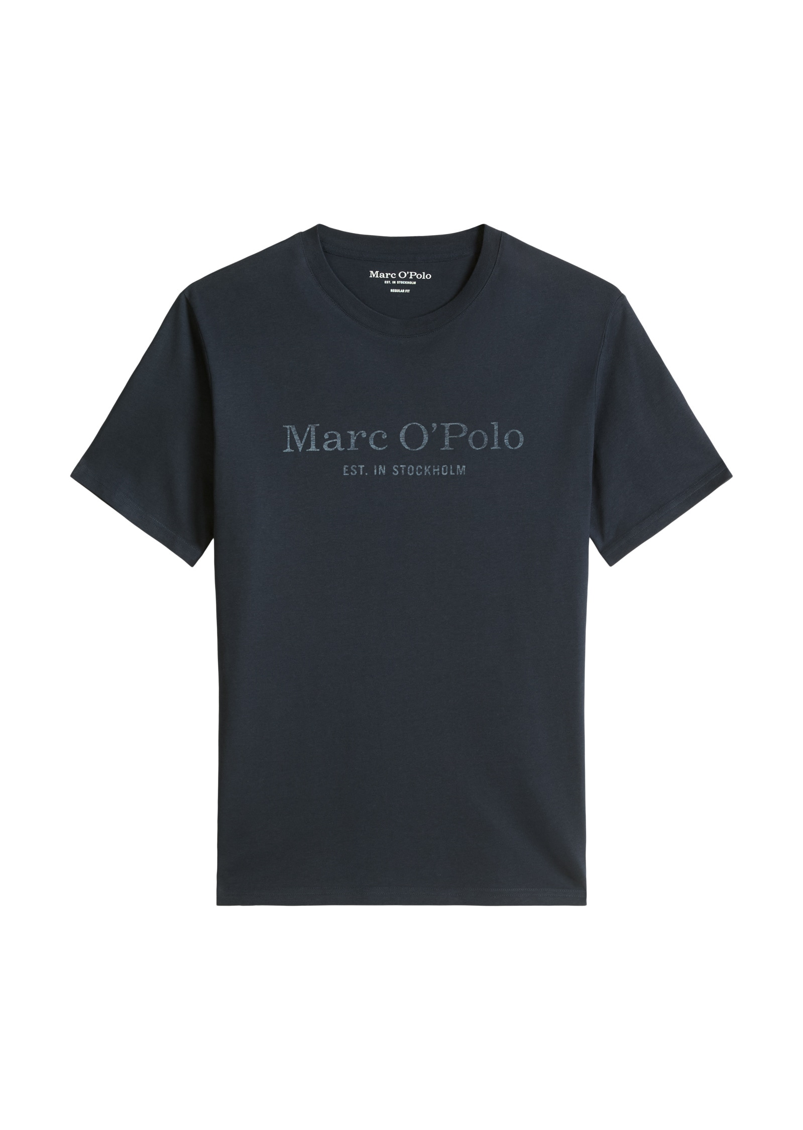 T-Shirt MARC O'POLO "aus Organic Cotton", Herren, Gr. L, blau (schwarz navy), Obermaterial: 100% Baumwolle, unifarben, Basic, Basic, Rundhals, Shirts T-Shirt 9