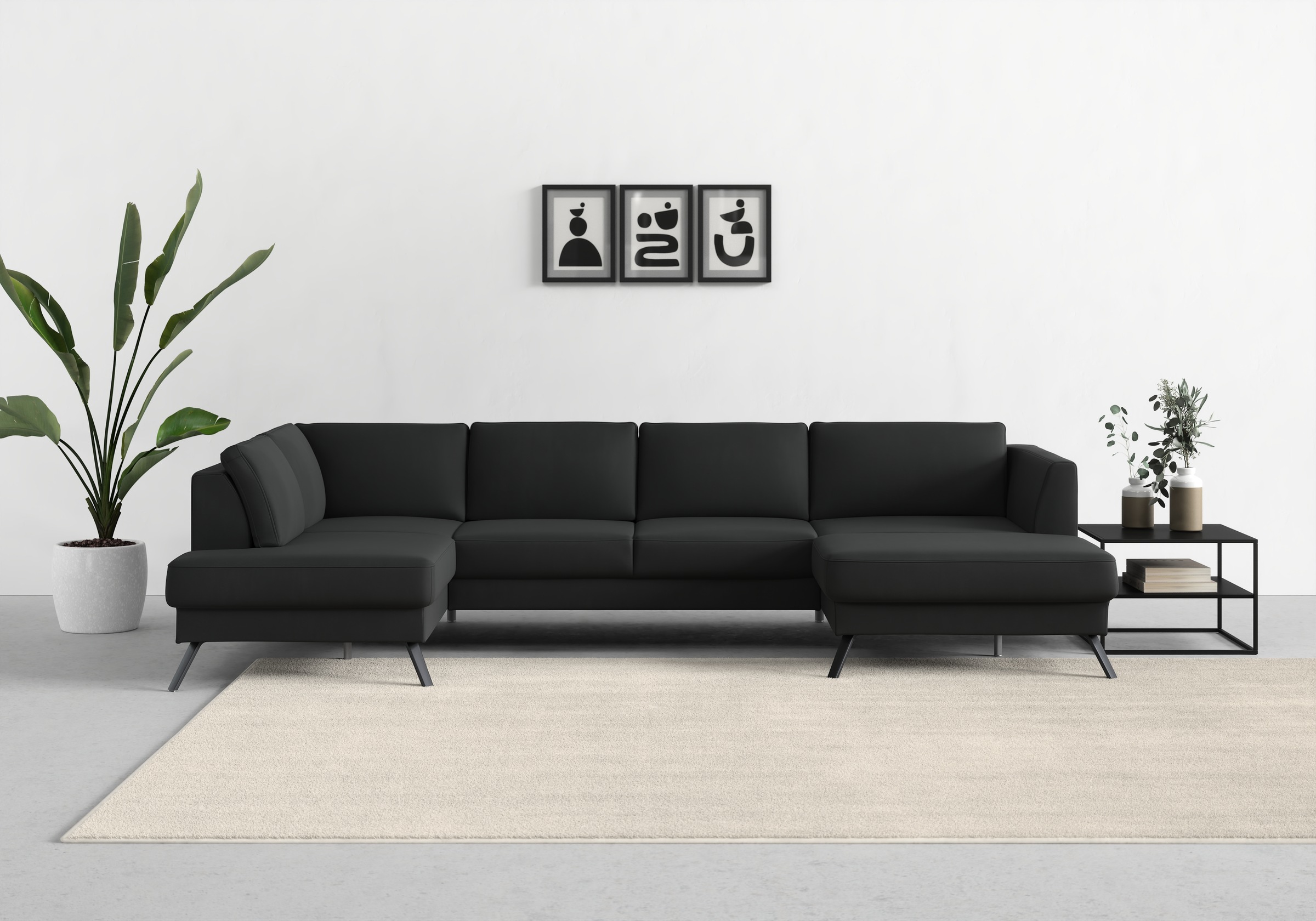 sit&more Wohnlandschaft »Lindholm U-Form«, mit Sitztiefenverstellung und Federkern