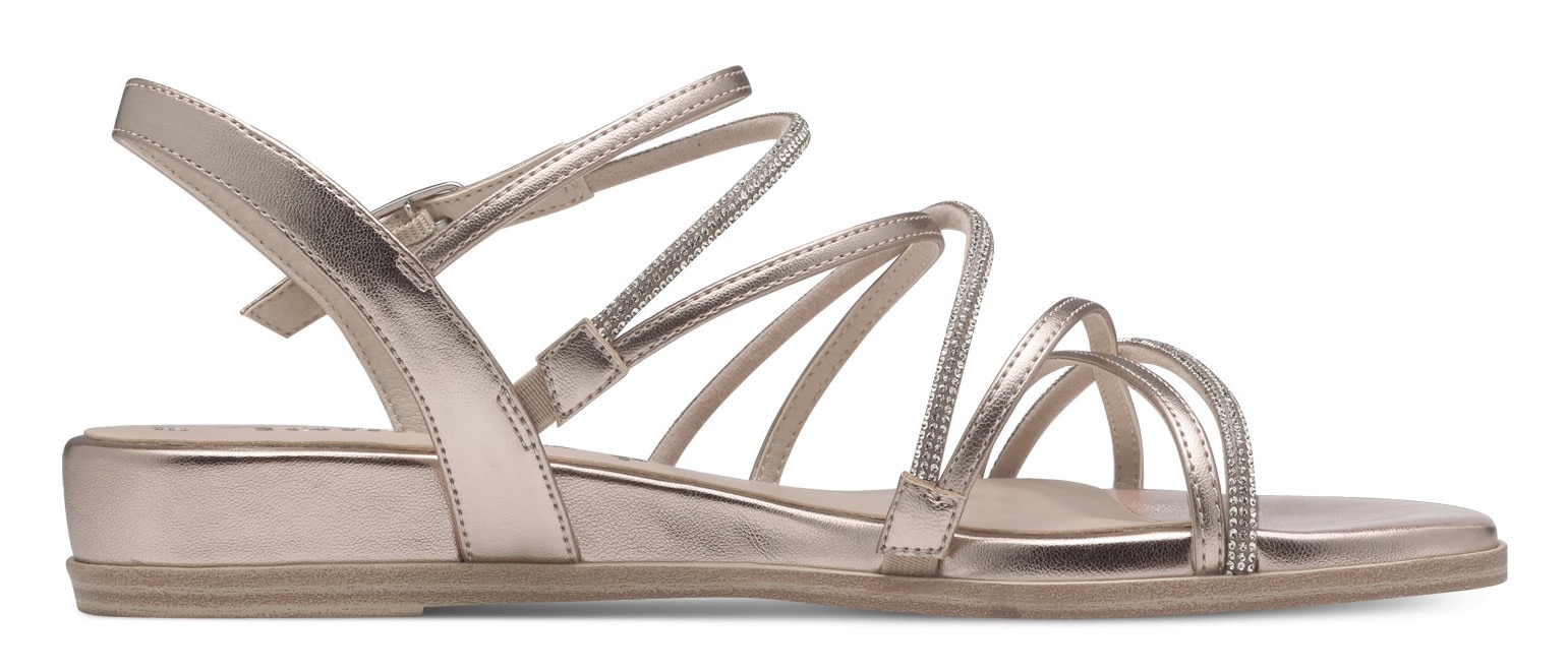 Tamaris Keilsandalette, Riemchensandale, Sommerschuh mit glizernden Strasssteinchen