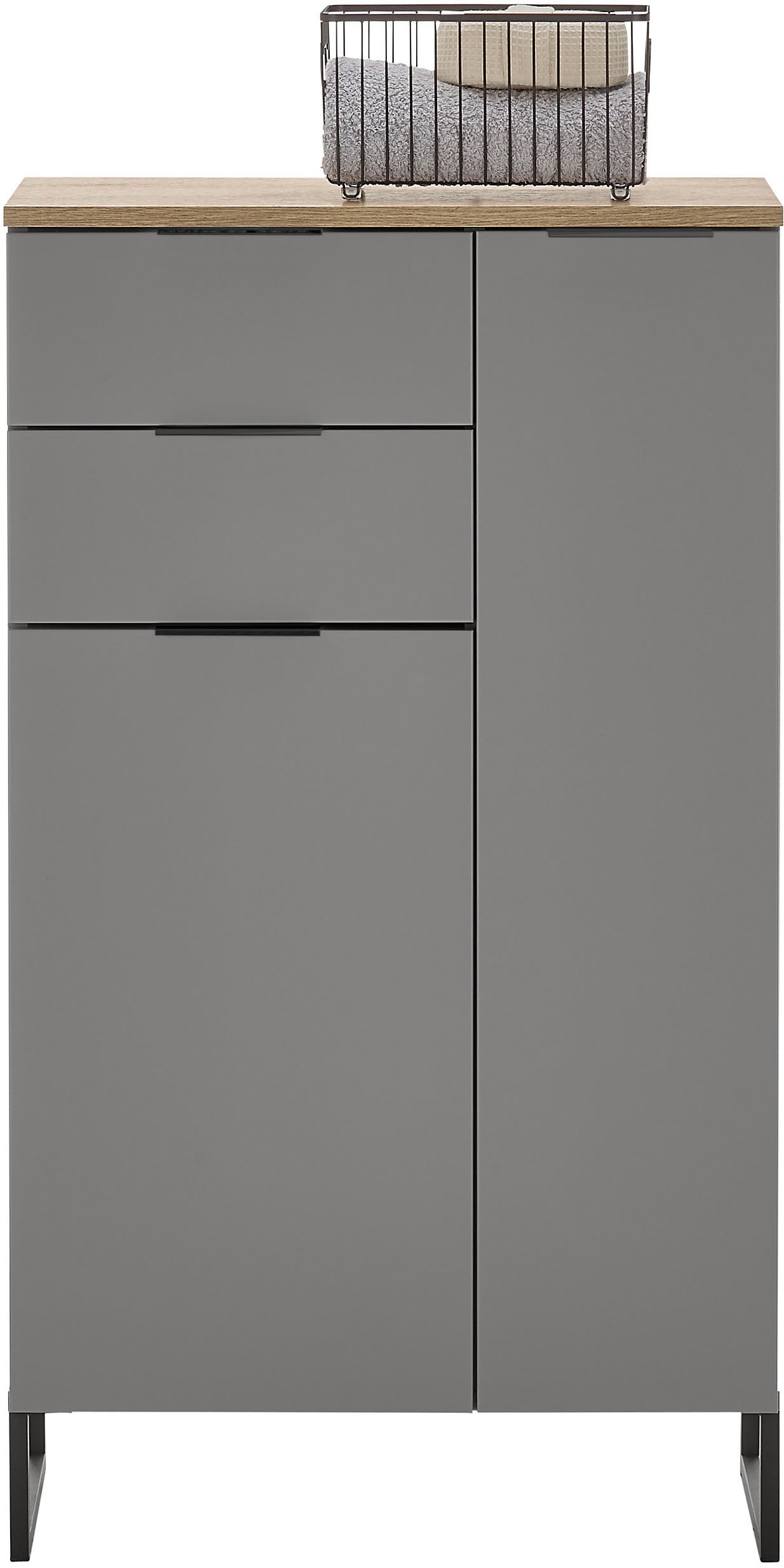 BASIC by Balculina Midischrank »Denver Midischrank, Badezimmerschrank BxHxT 60x106x32«, (1 St.), Breite 60 cm, Tür L/R montierbar, Softclose