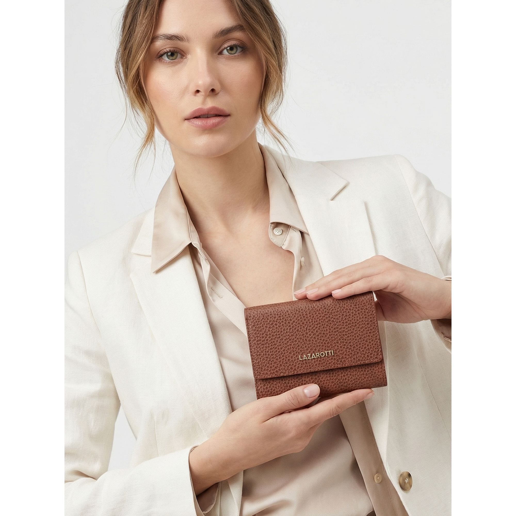 Lazarotti Geldbörse »Bologna Leather XL Geldbörse mit Zip-Around Fach Leder 14 cm«