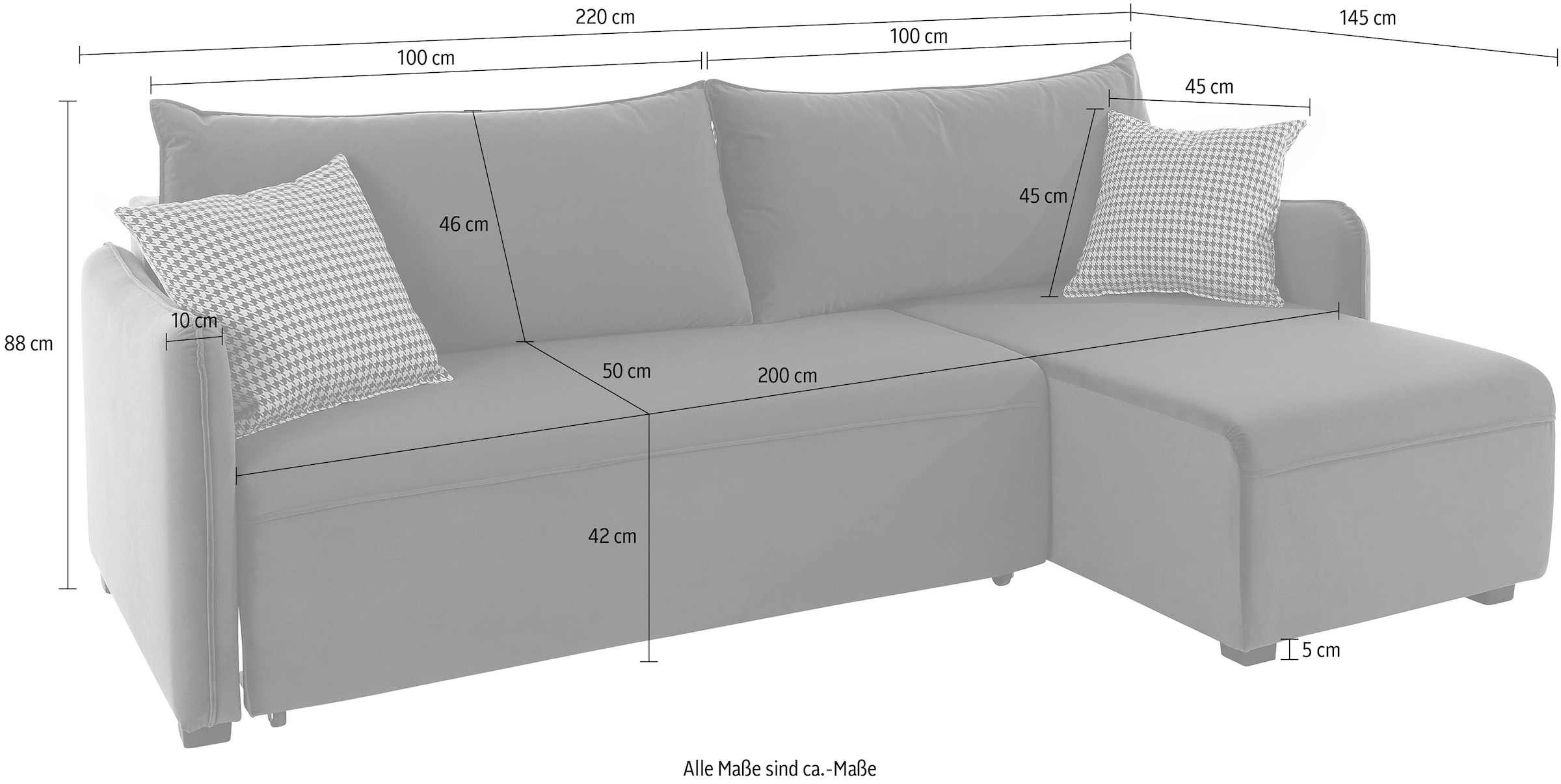 Guido Maria Kretschmer Home&Living Ecksofa »L-Form«, inklusive Bettfunktion, Bettkasten und Federkern