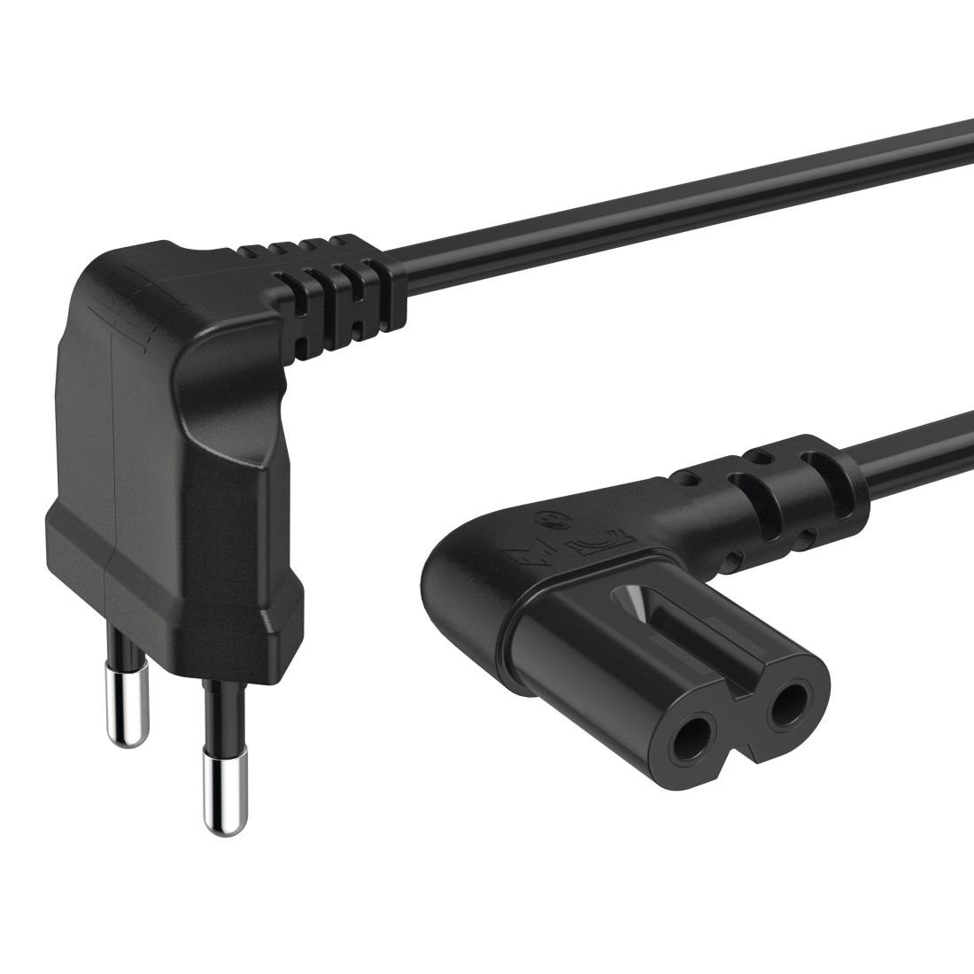 Hama Netzkabel »Netzkabel, beidseitig gewinkelt, Euro Stecker, Doppelnut, C7, 1,5 m«, Typ C (Eurostecker), 150 cm