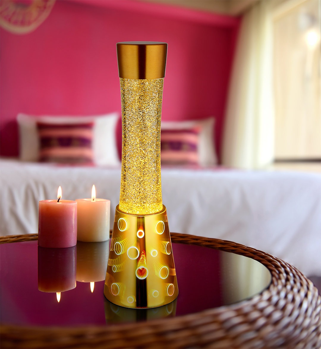 GLOBO LIGHTING Tischleuchte »SPARKLE« LED-Modul 1 Stk. Warmweiß Tischlampe Glitterleuchte Deko-Tischleuchte Schlafzimmer