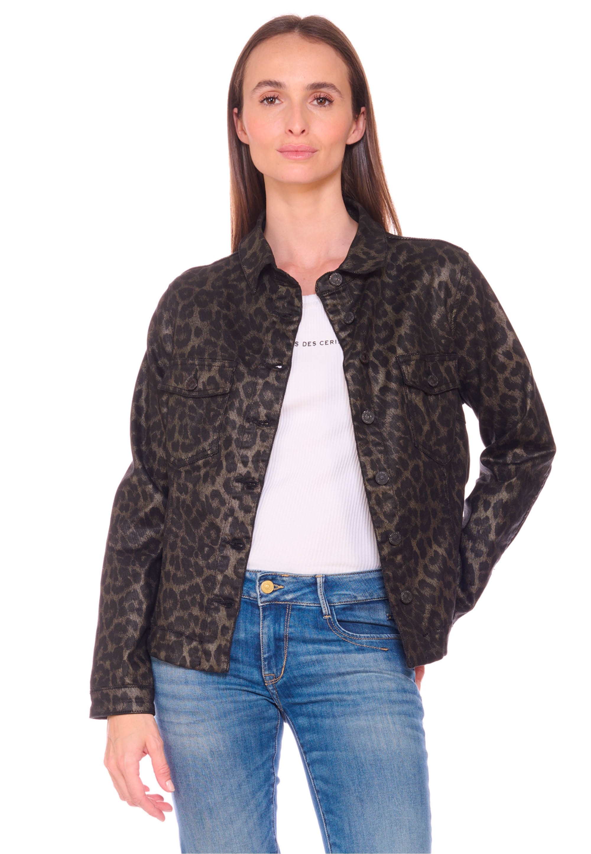 Jeansjacke »Jeansjacke«, mit angesagter Leo-Optik